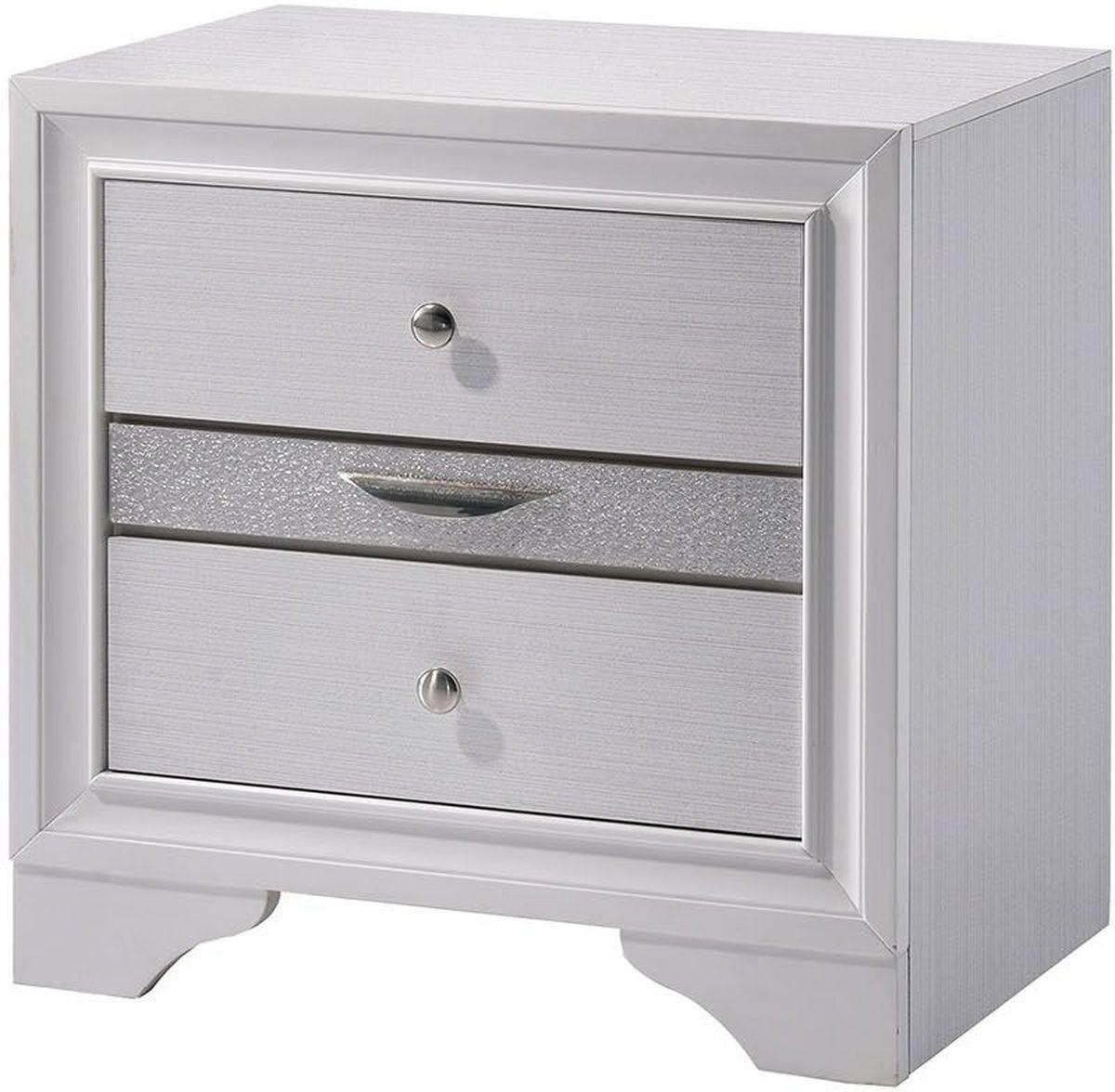 

    
Furniture of America Chrissy Storage Bedroom Set White CM7552EK-5PC-2NS
