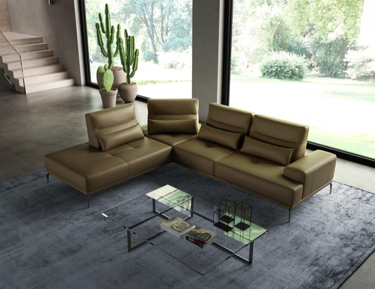 Contemporary, Modern Sectional Sofa VGCCSUNSET-LAF-GRN-SECT VGCCSUNSET-LAF-GRN-SECT in Kiwi Italian Leather