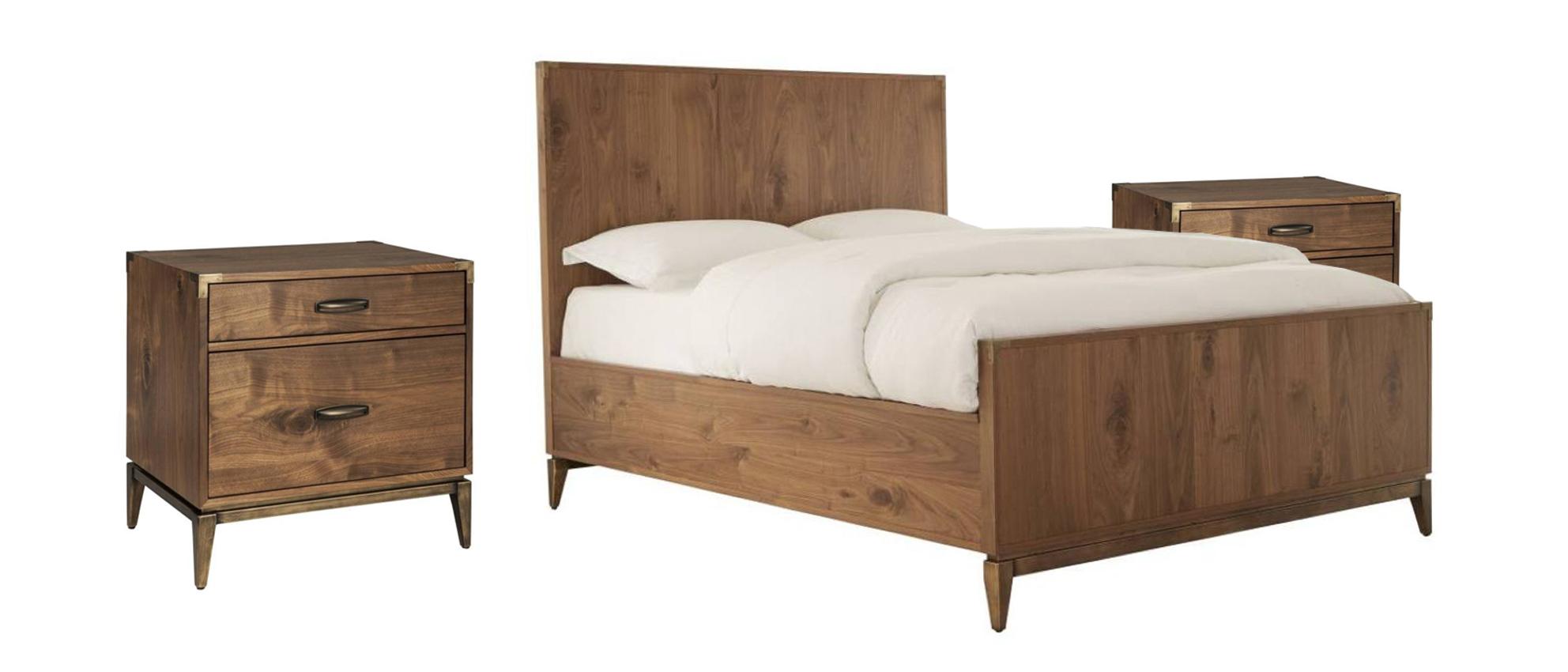 

    
Knotty Walnut Finish King Size Bedroom Set 3Pcs ADLER by Modus Furniture
