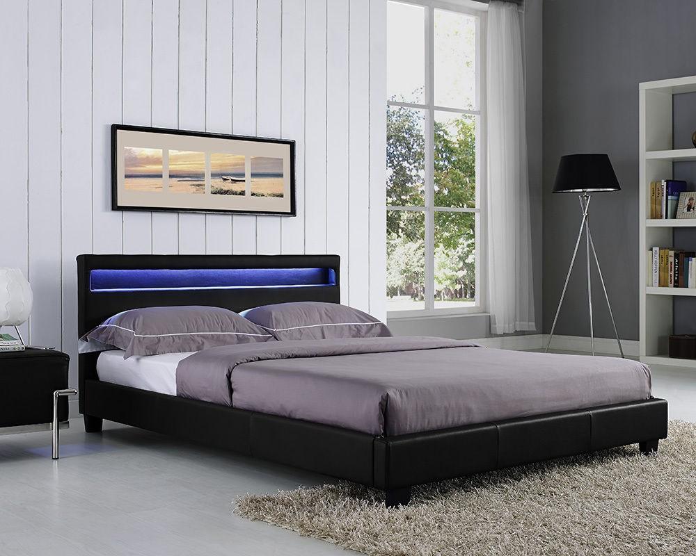 

    
Ladeso Furniture SF-823 K-B SL-BRONX Black Modern King Platform Bed w/LED Lights
