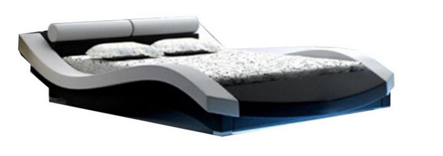 

    
Ladeso Furniture SF-847 K-W  SL-NEW YORK White-Black Modern King Platform Bed w/LED Lights
