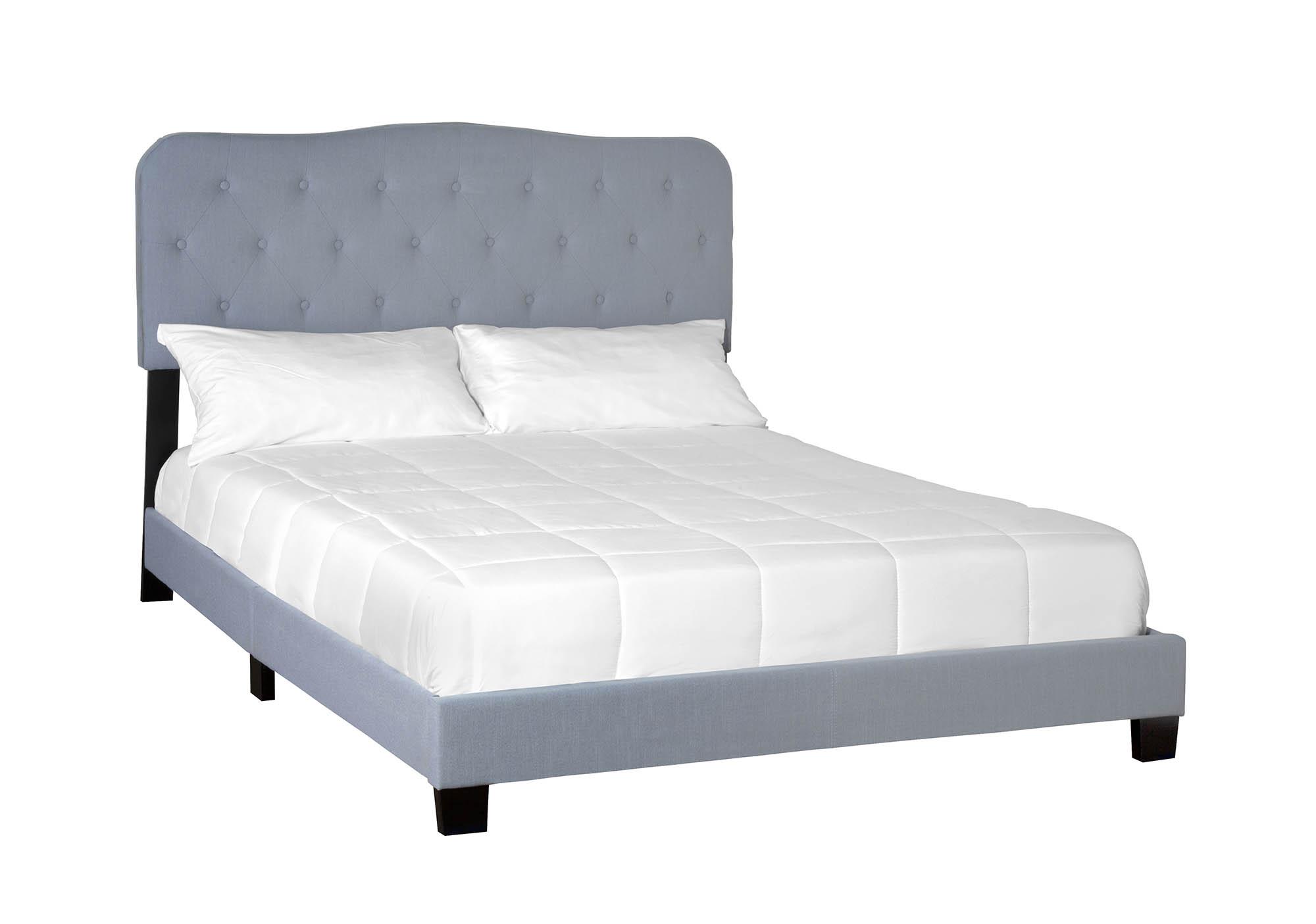 Modern, Transitional Panel Bed ARIANA 1603DS-110 1603DS-110 in Light Blue Fabric