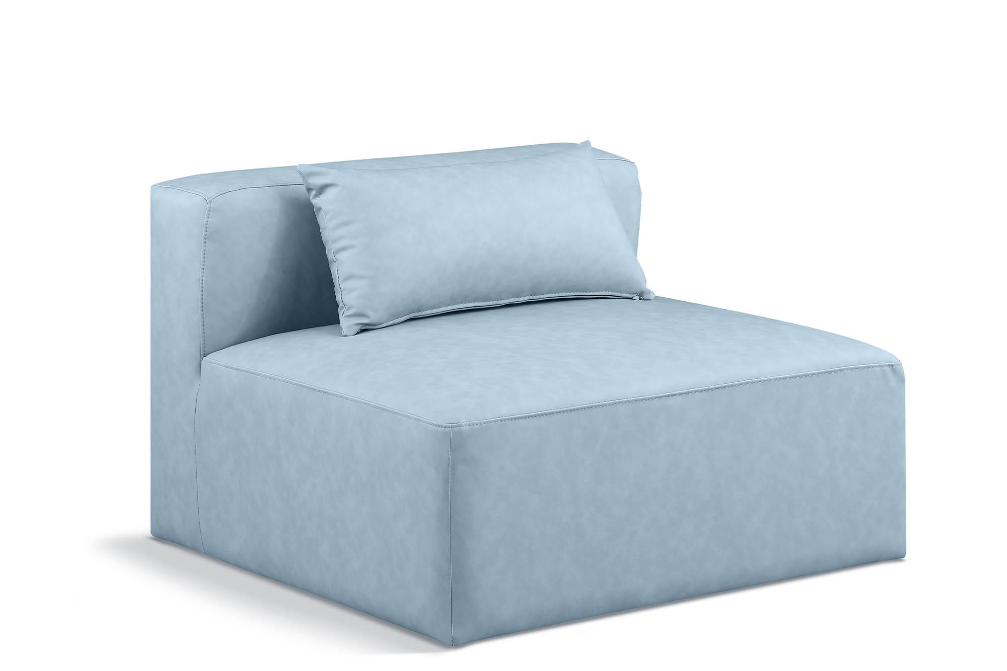 

    
Light Blue Faux Leather Armless Chair CUBE 668LtBlu-Armless Meridian Modern
