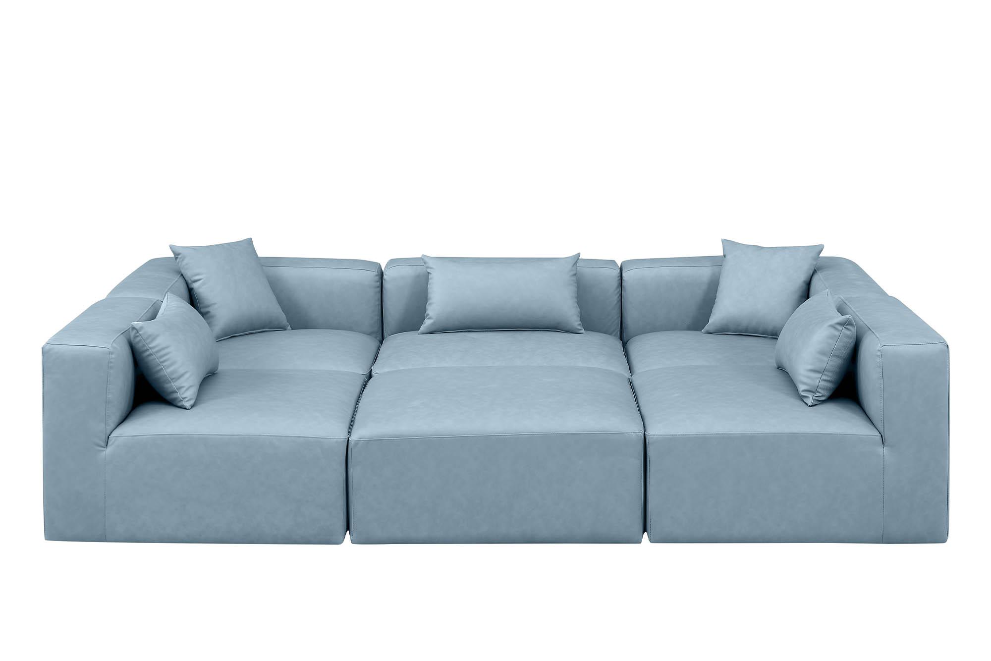 

        
Meridian Furniture CUBE 668LtBlu-Sec6C Modular Sectional Sofa Light Blue Faux Leather 094308318325
