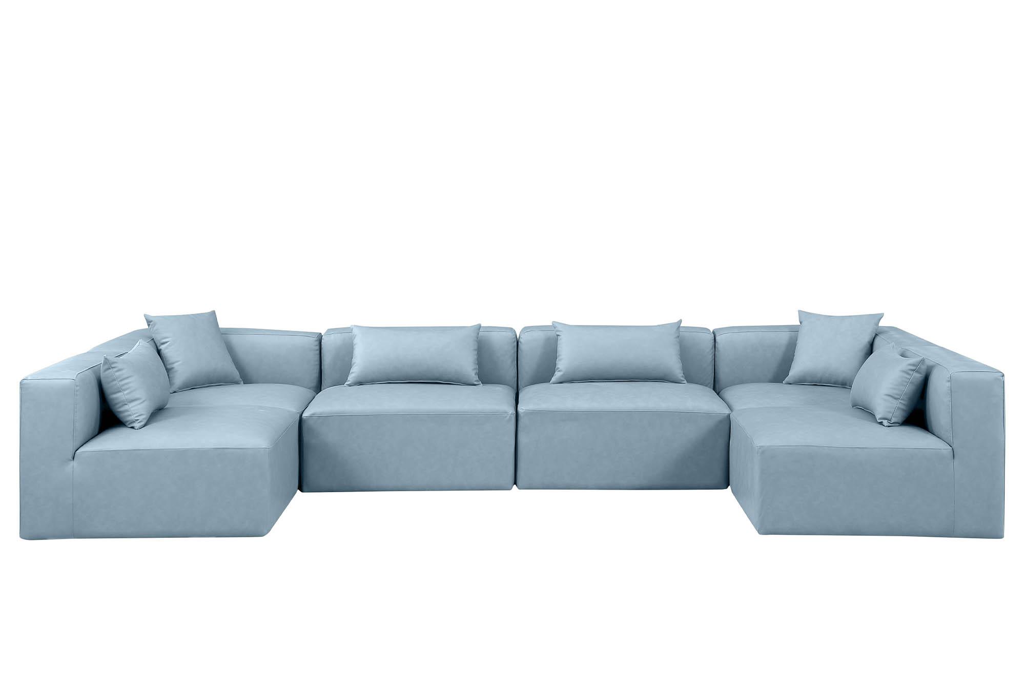 

        
Meridian Furniture CUBE 668LtBlu-Sec6D Modular Sectional Sofa Light Blue Faux Leather 094308318332
