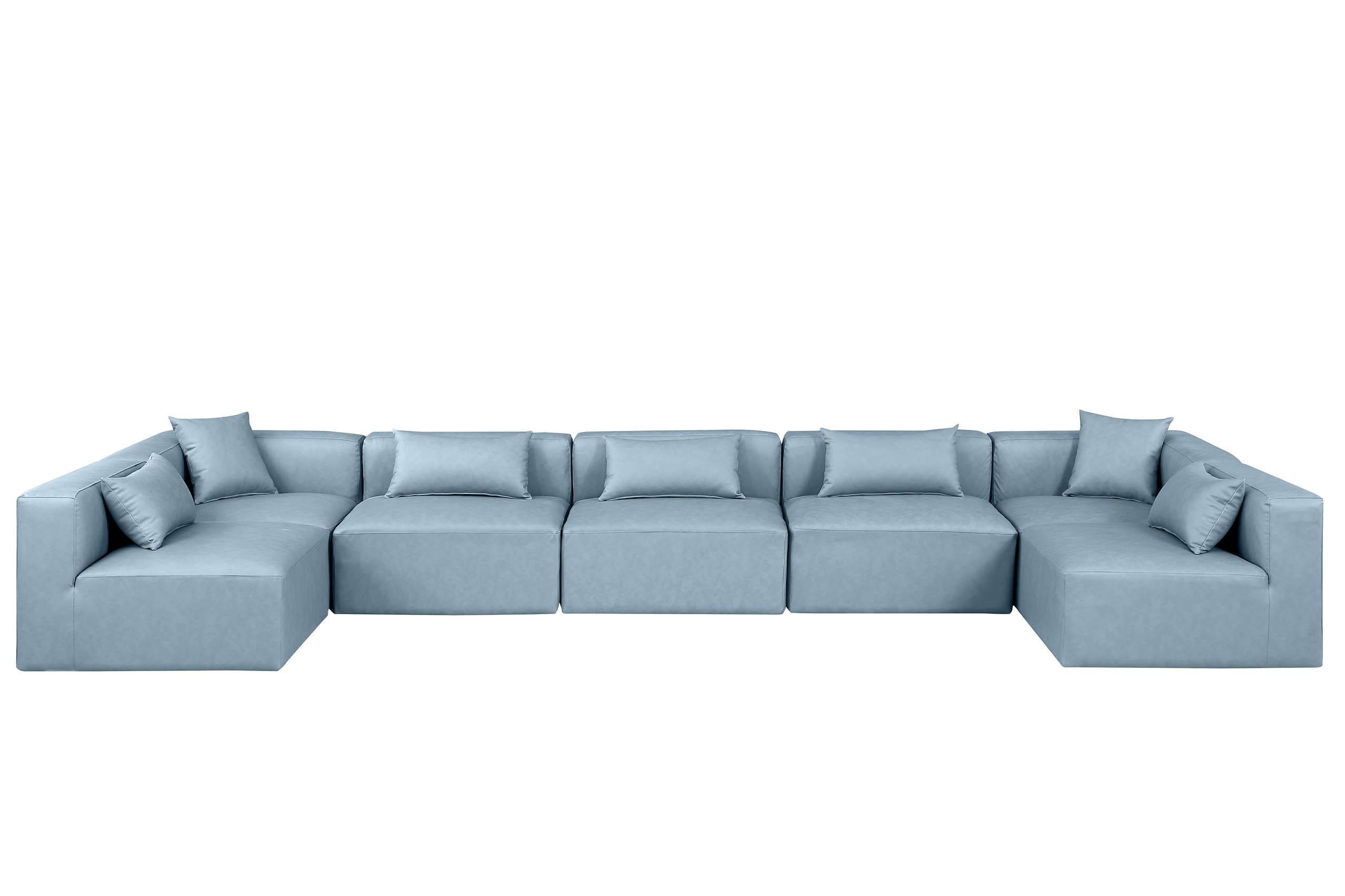 

        
Meridian Furniture CUBE 668LtBlu-Sec7B Modular Sectional Sofa Light Blue Faux Leather 094308318363
