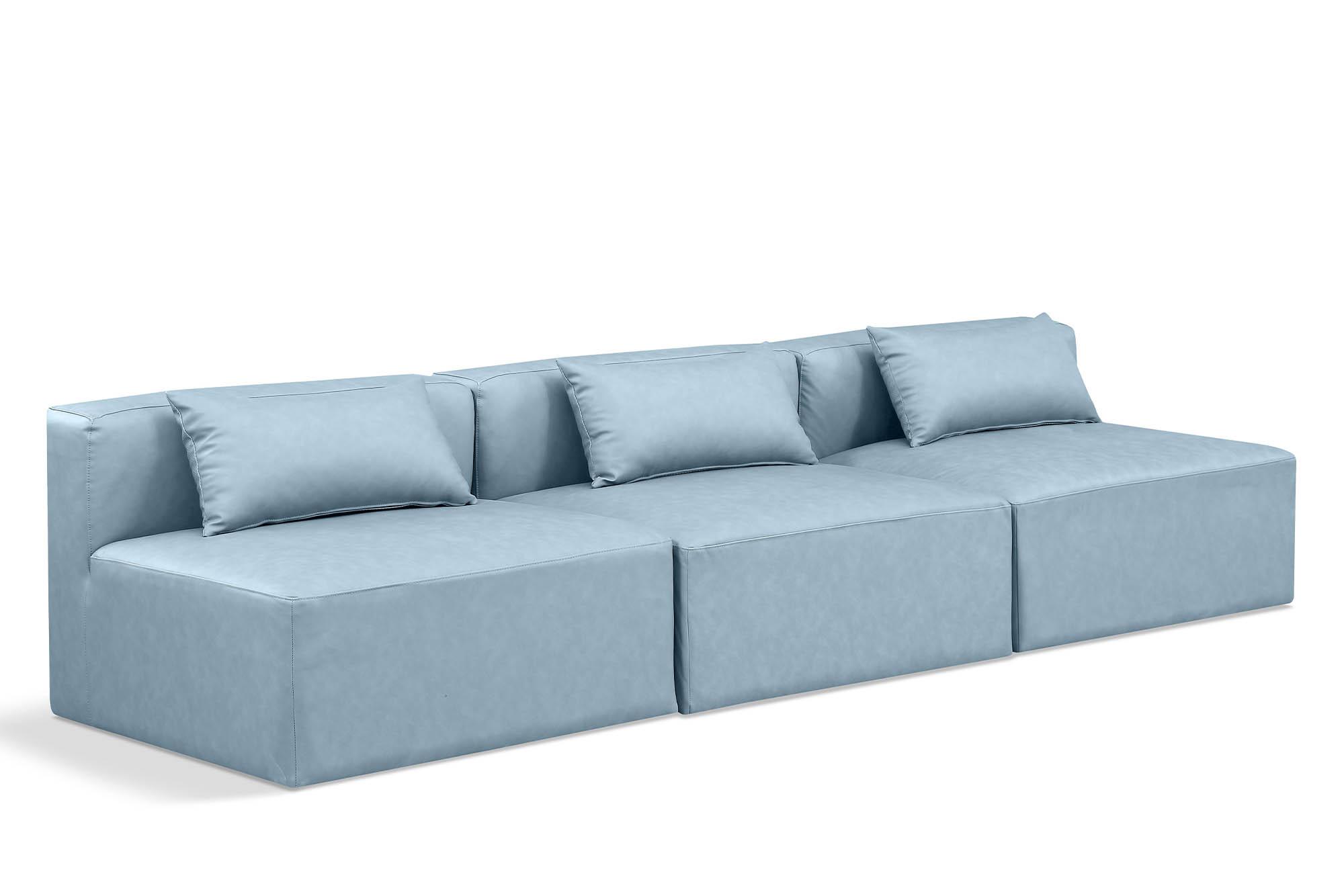 

    
Light Blue Faux Leather Modular Sofa CUBE 668LtBlu-S108A Meridian Contemporary
