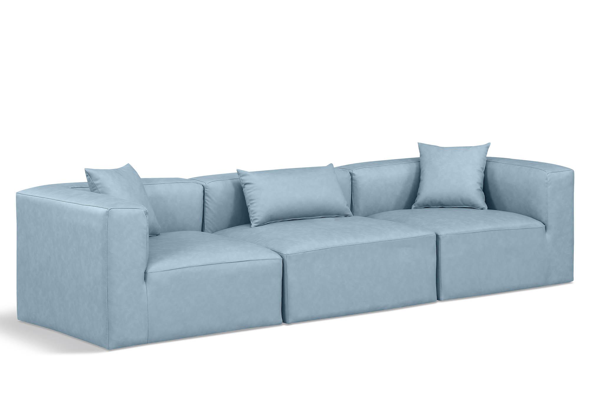 

    
Light Blue Faux Leather Modular Sofa CUBE 668LtBlu-S108B Meridian Contemporary
