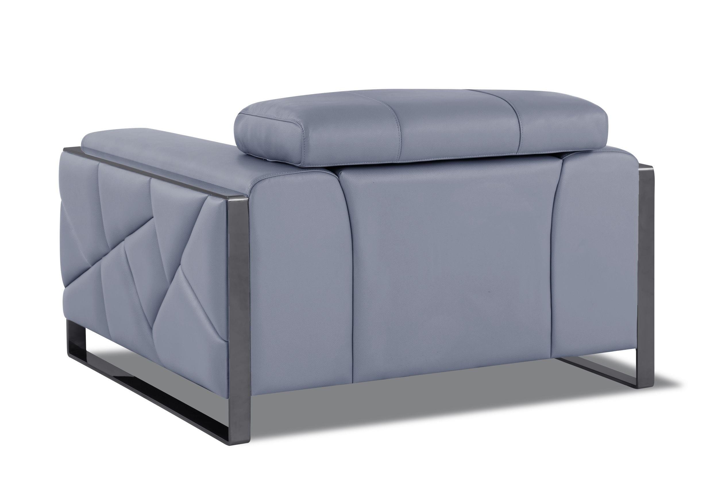 

    
 Order  Light Blue Genuine Italian Leather Sofa Set 3 Pcs Modern Global United 903
