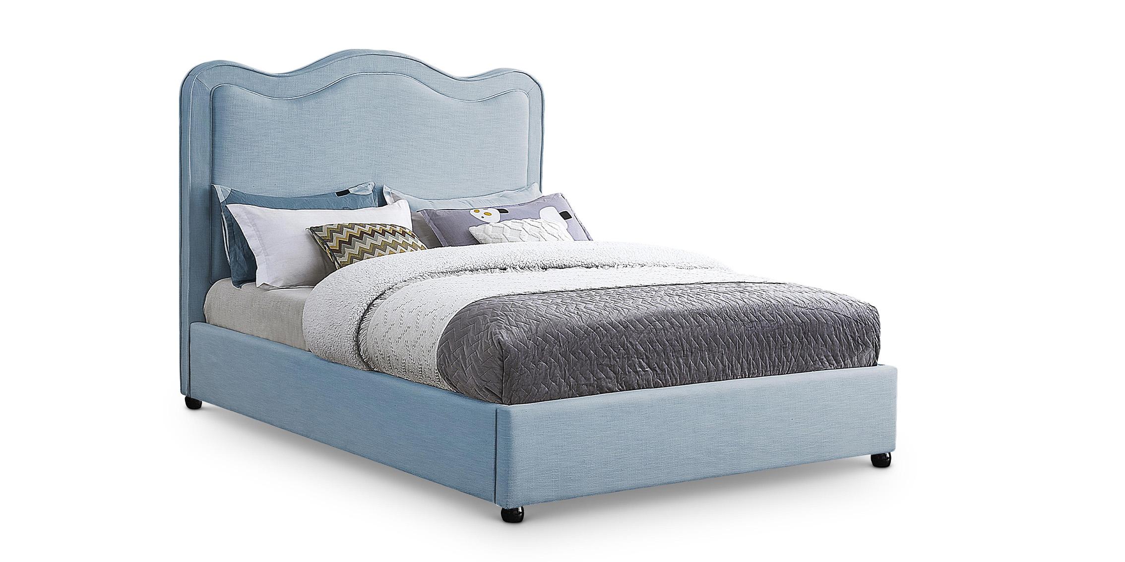 

    
Light Blue Linen Full Bed FELIX FelixSkyBlu-F Meridian Contemporary Modern
