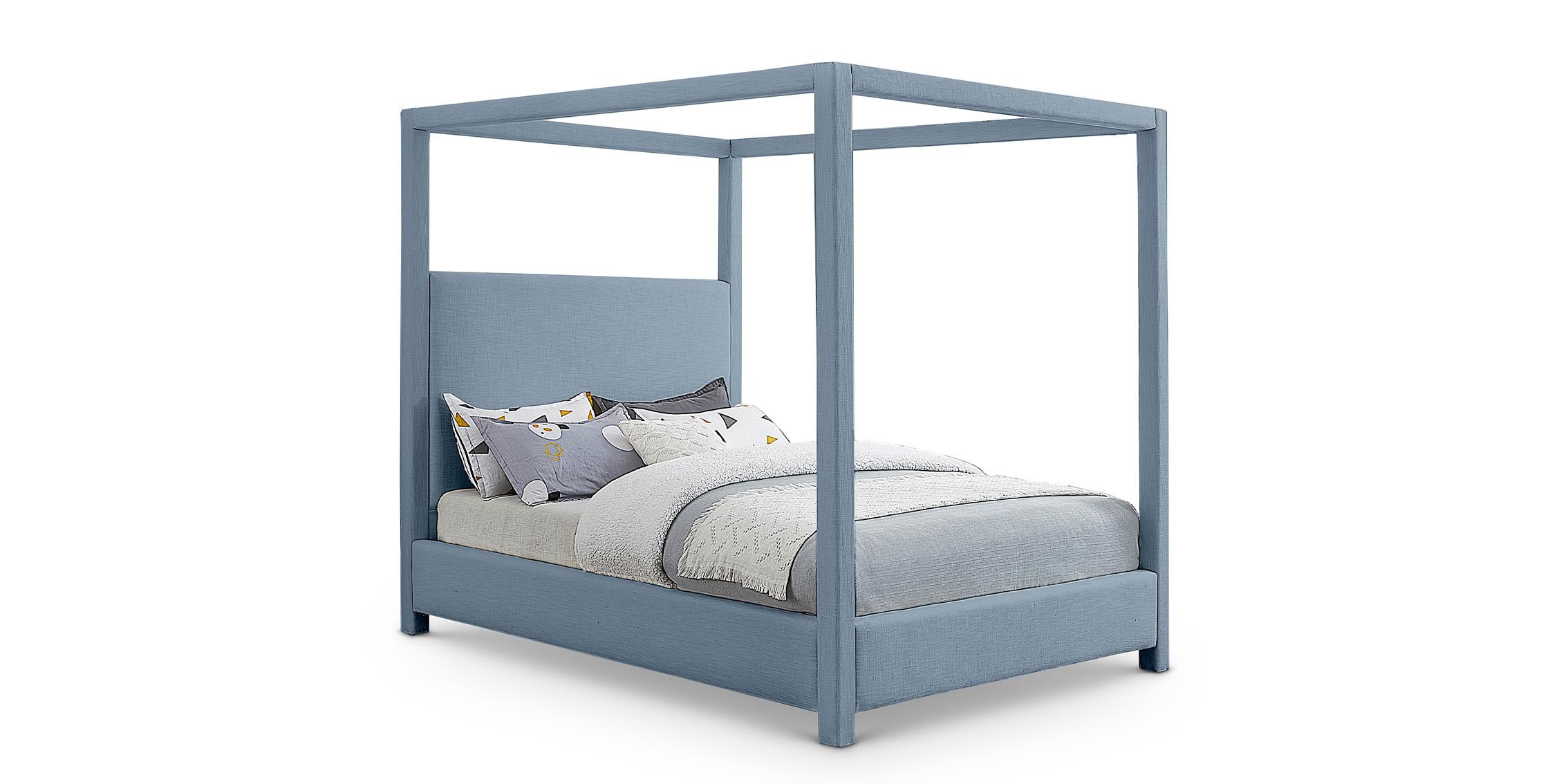 Meridian Furniture EmersonSkyBlu-K Canopy Bed