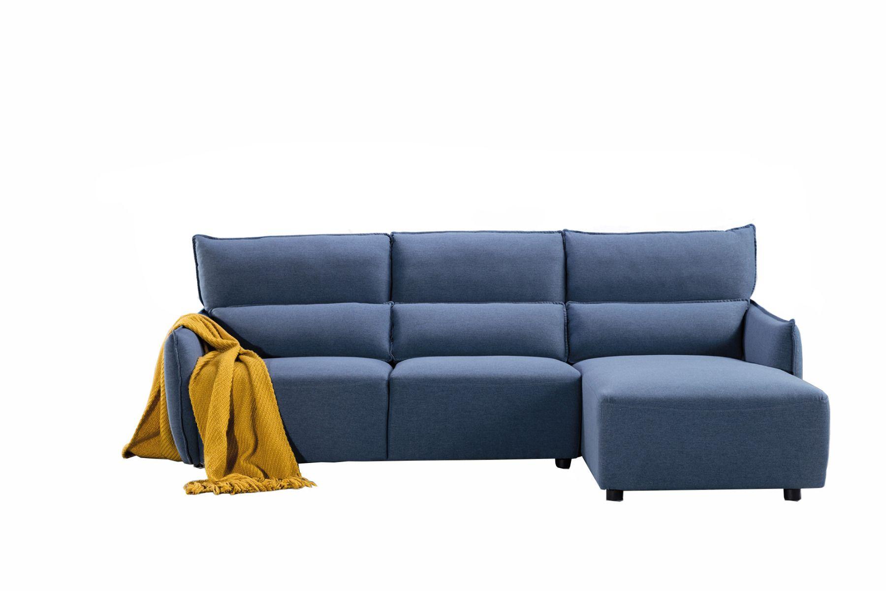 

    
Light Blue Linen Left Sitting Sectional Sofa Set AE-L550L American Eagle Modern
