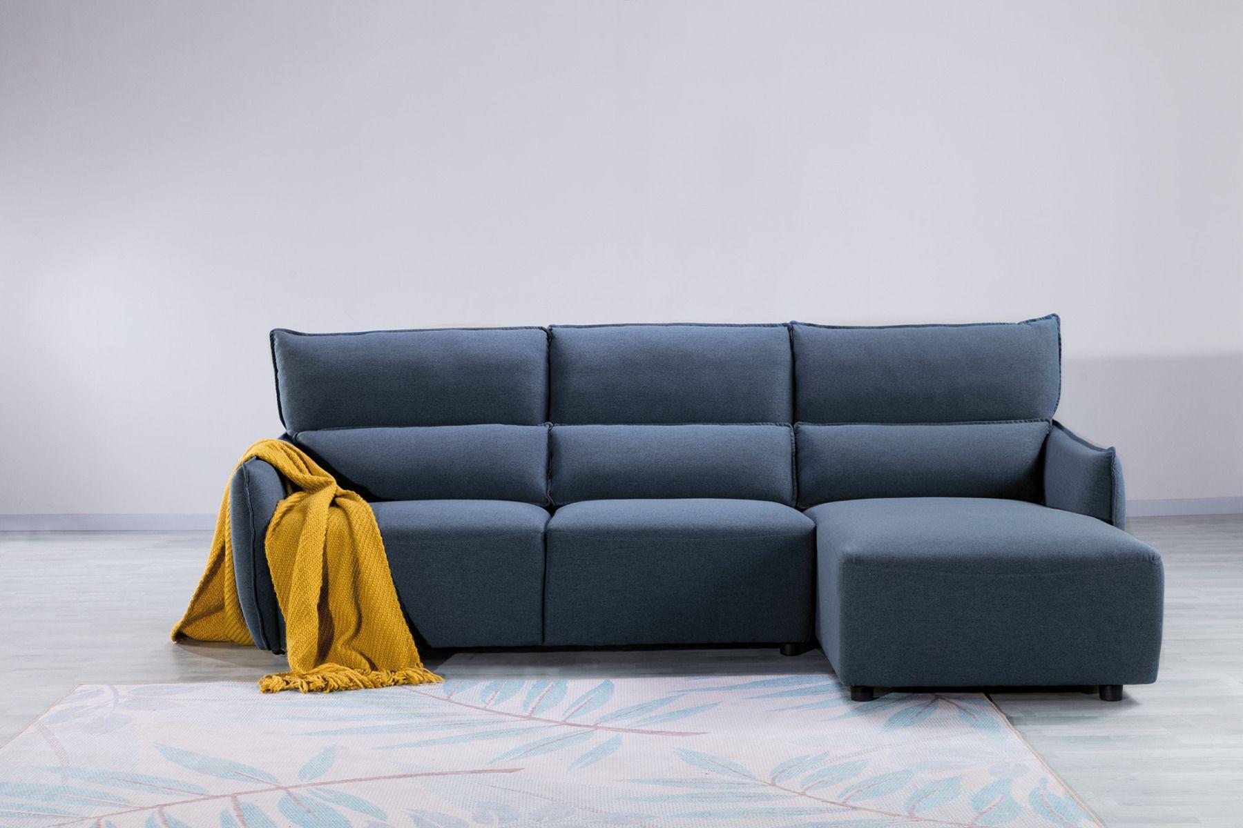 

    
Light Blue Linen Left Sitting Sectional Sofa Set AE-L550L American Eagle Modern

