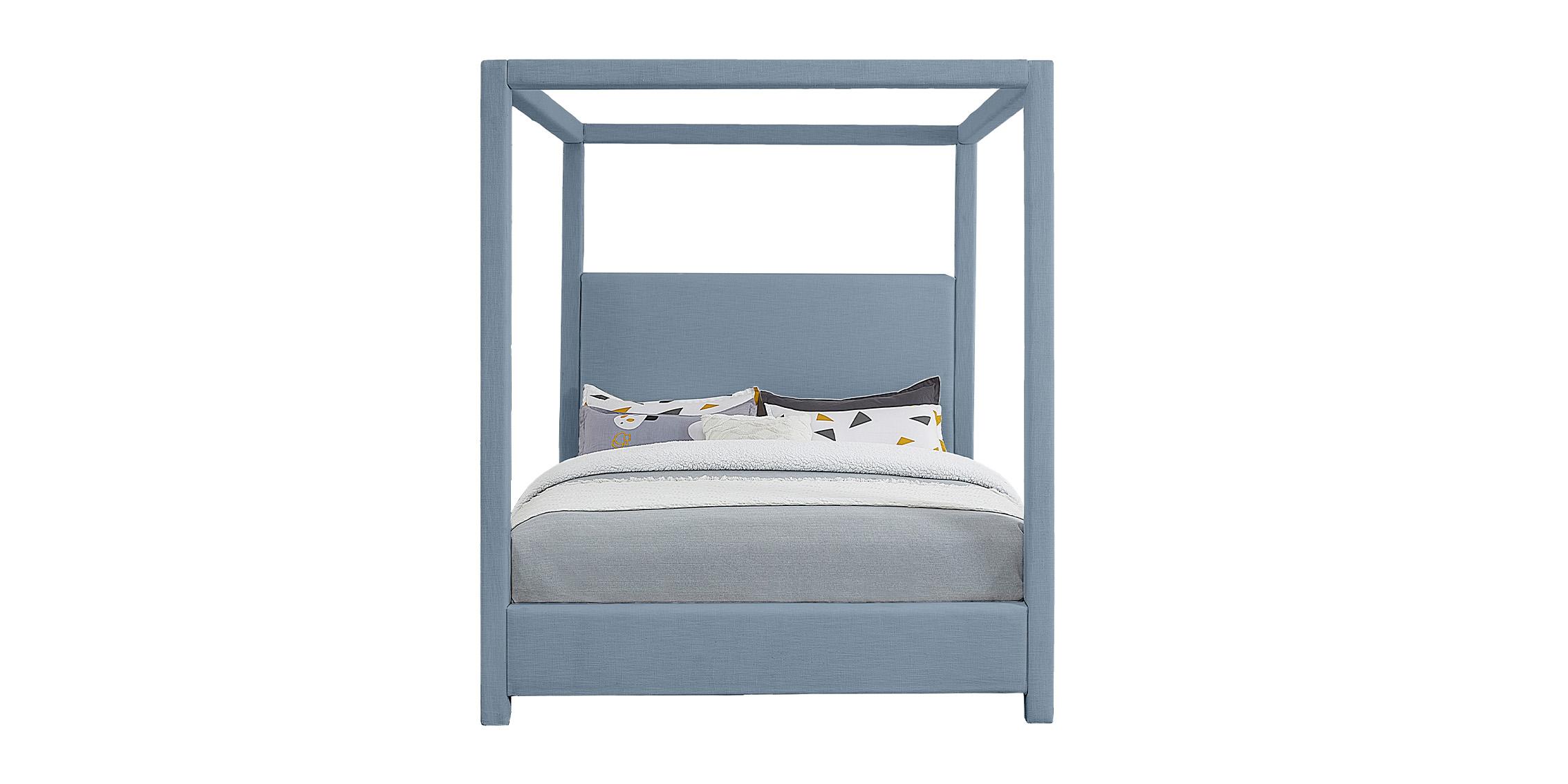 

        
Meridian Furniture EmersonSkyBlu-Q Canopy Bed Blue Linen 094308266626

