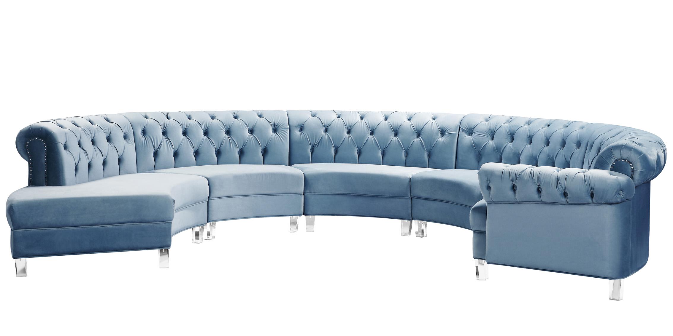 

    
Meridian Furniture ANABELLA 697Skyblu-5 Sectional Sofa Light Blue 697Skyblu-Sec-5PC
