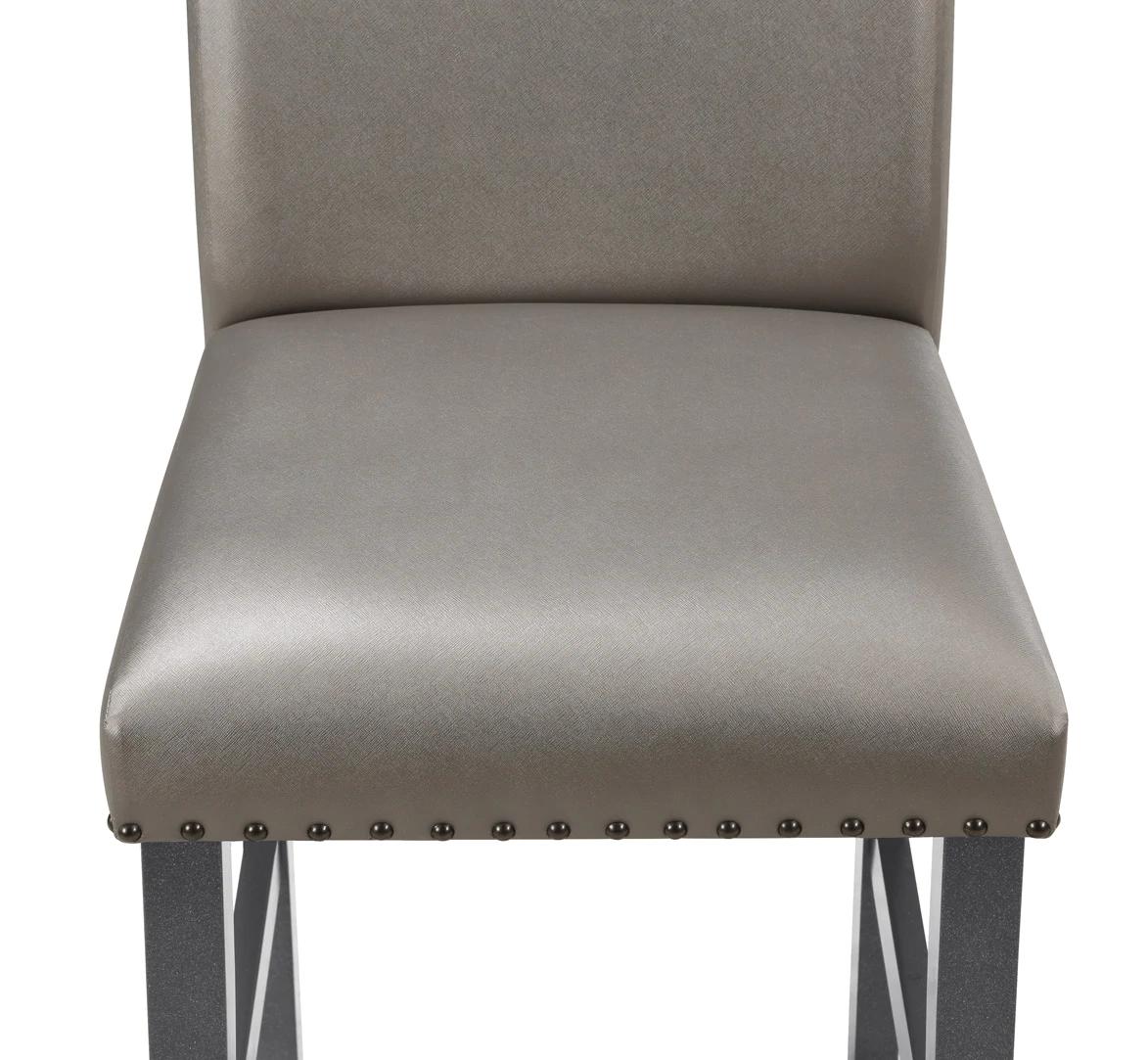 

    
Crown Mark Bankston Counter Chair Set Gunmetal/Brown 2670ZC-S-24-NH-2pcs
