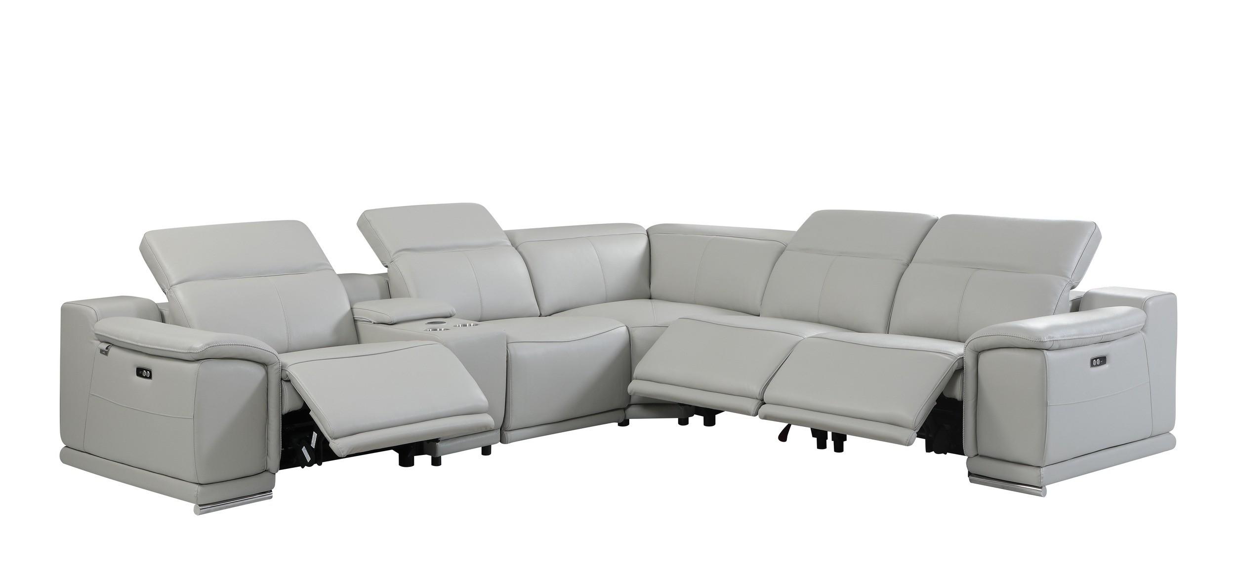

    
LIGHT GRAY 3-Power Reclining 6PC Sectional w/ 1-Console 9762 Global United
