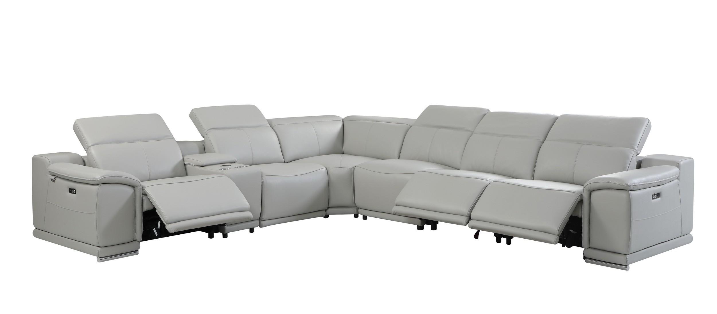 

    
LIGHT GRAY 3-Power Reclining 7PC Sectional w/ 1-Console 9762 Global United

