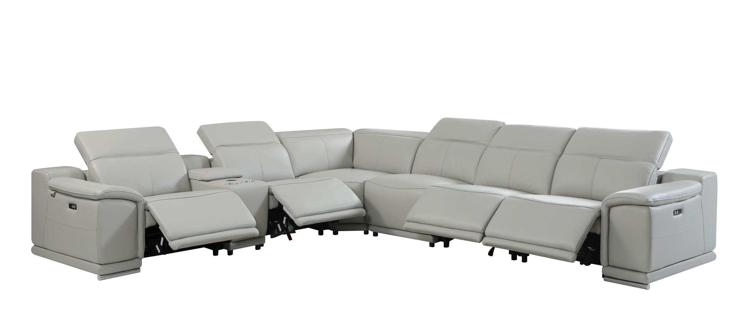 

    
LIGHT GRAY 4-Power Reclining 7PC Sectional w/ 1-Console 9762 Global United
