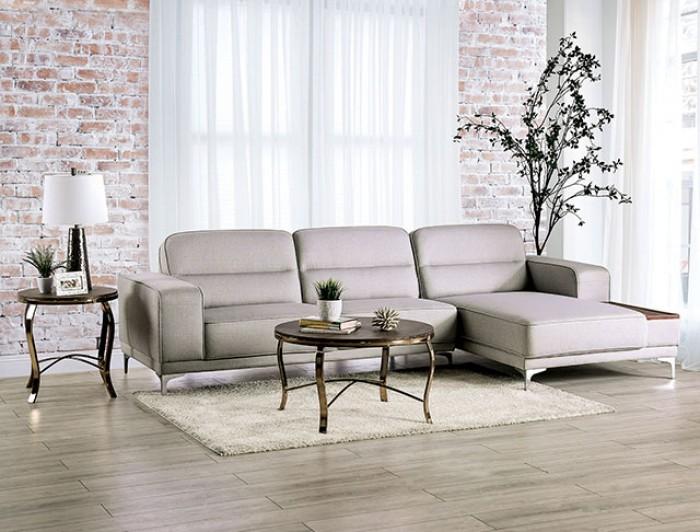 

    
Mid-century Modern Light Gray Fabric Sectional Sofa Furniture of America SM6047 Riehen
