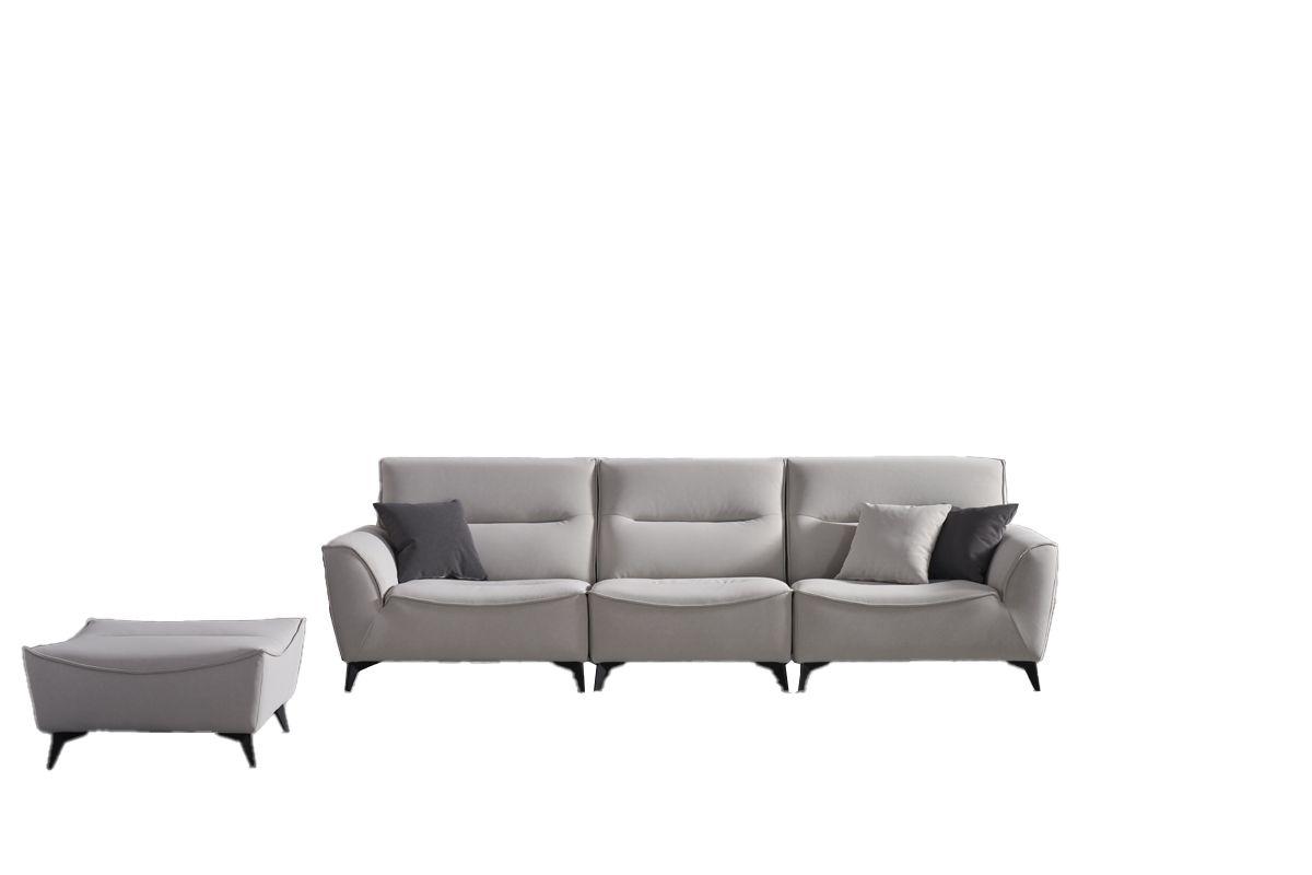

    
Light Gray Fabric Extra Long Sofa & Ottoman AE2376 American Eagle Modern

