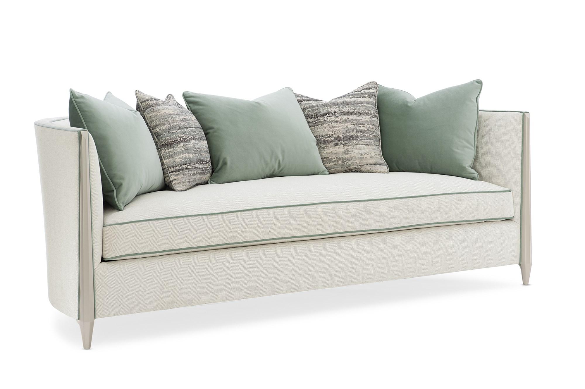 

    
Light Gray Fabric Medium Sofa Set 3Pcs Modern PIPING HOT by Caracole
