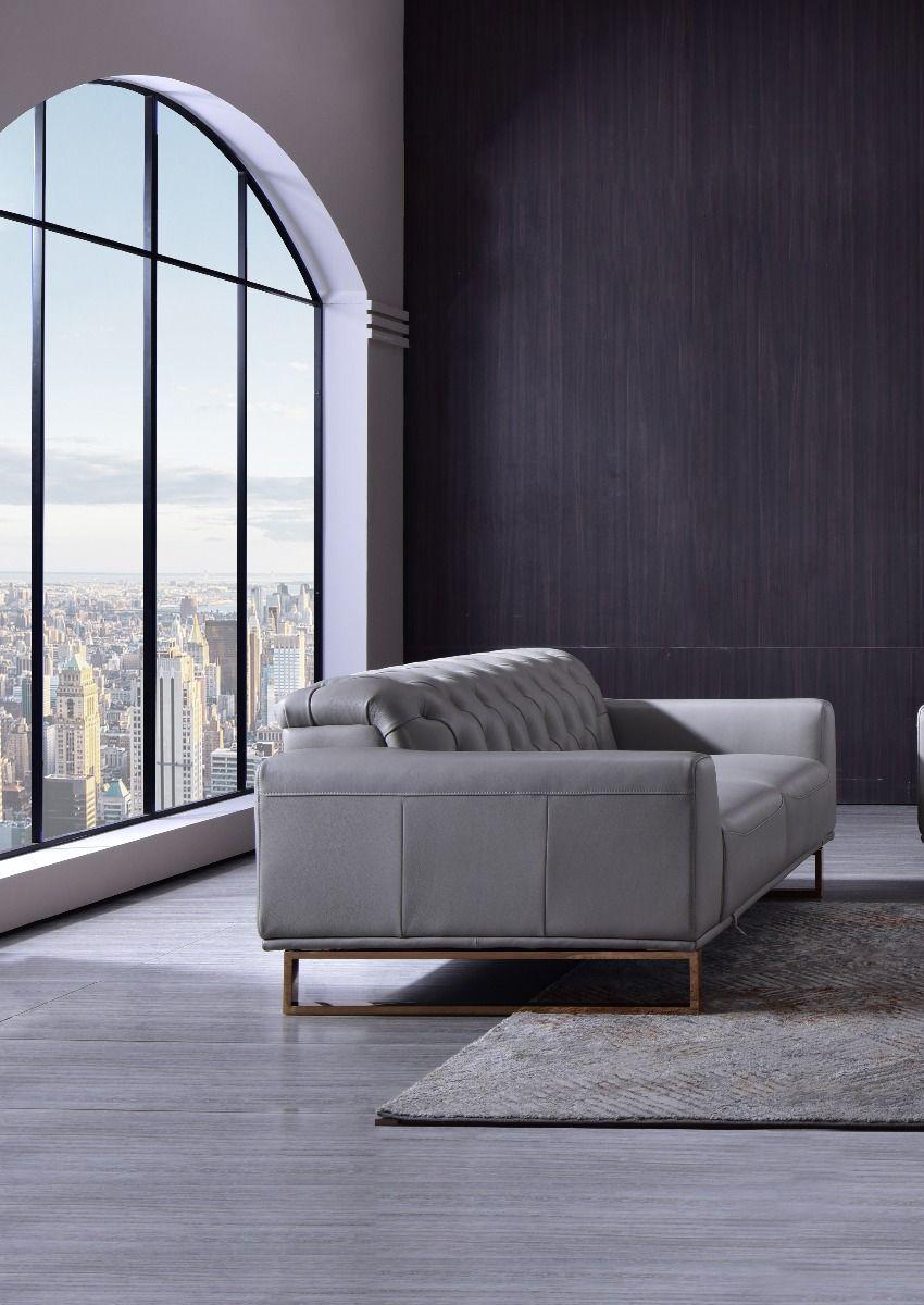 

                    
American Eagle Furniture EK693-LG Sofa Set Light Grey Italian Leather Purchase 
