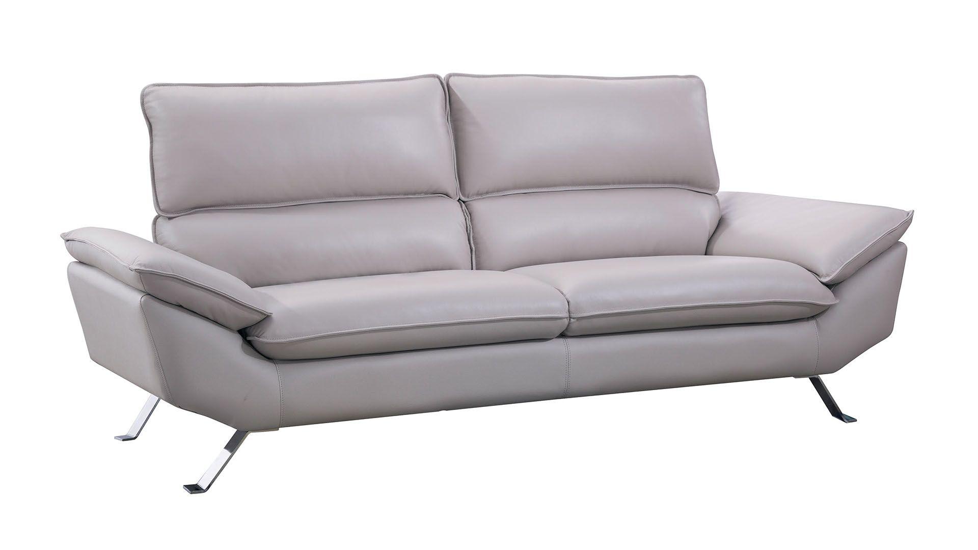 

    
Light Gray Genuine Leather Sofa EK152-LG-SF American Eagle Modern

