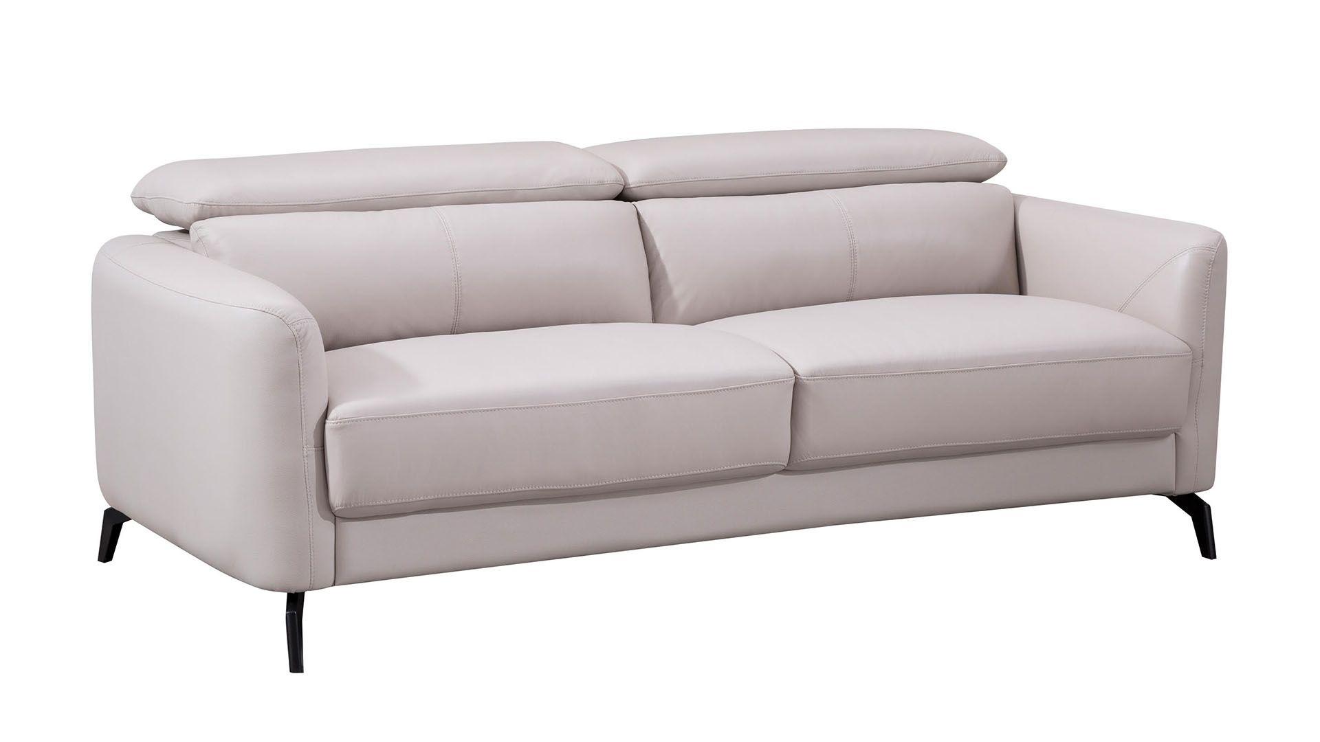 Contemporary, Modern Sofa EK155-LG-SF EK155-LG-SF in Light Gray Italian Leather