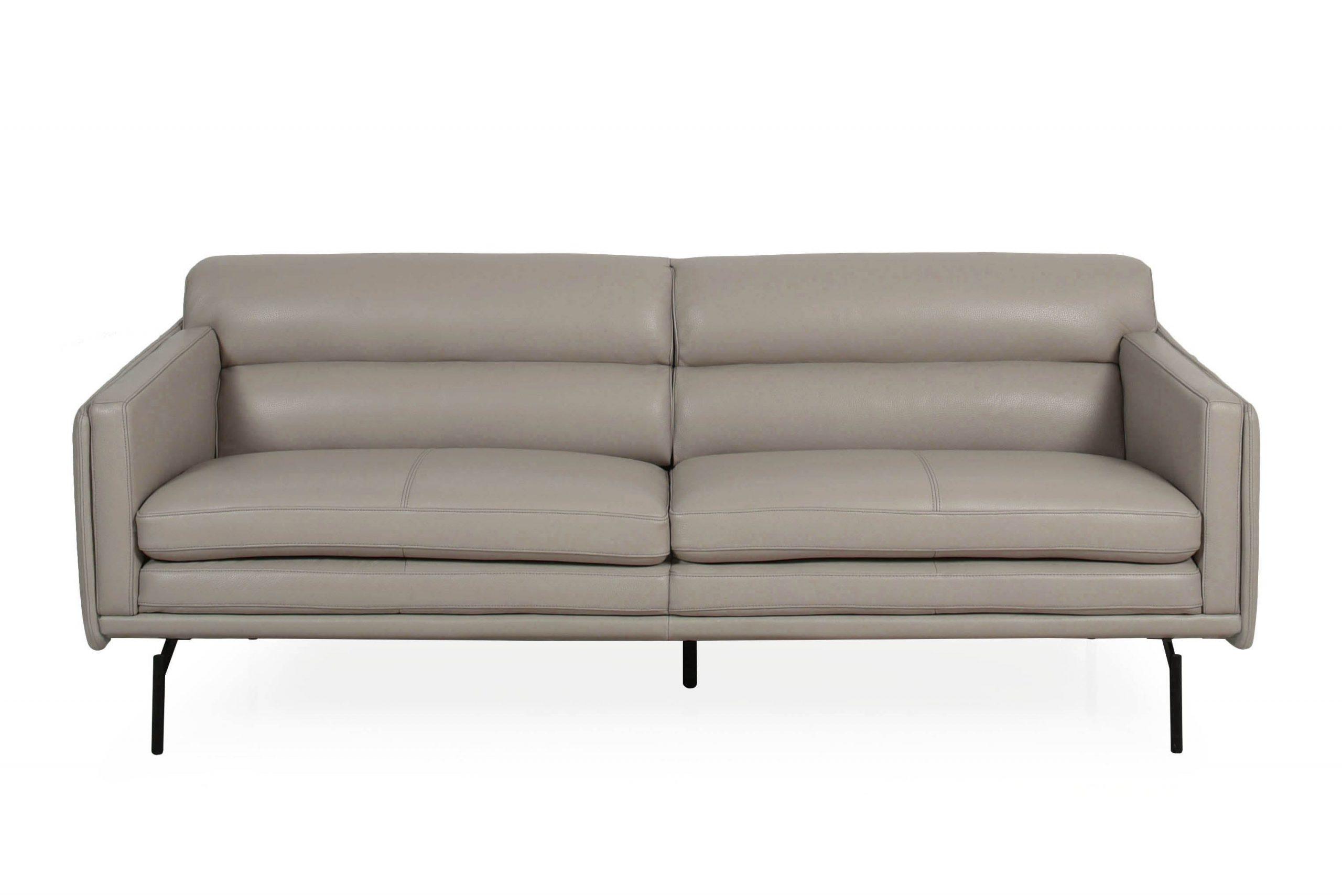 Contemporary, Modern Sofa 442 McCoy 44203BS1383 in Light Gray Full Leather