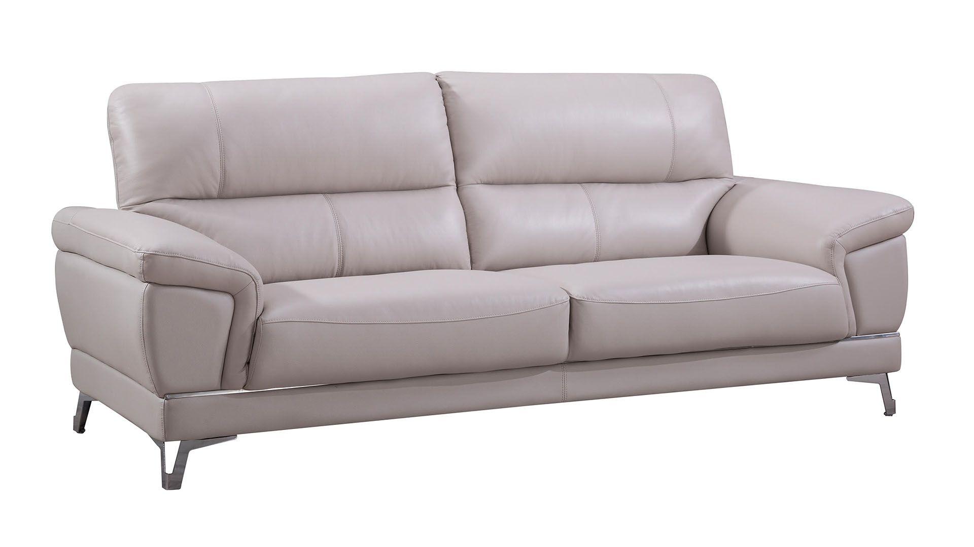 

    
Light Gray Genuine Leather Sofa Set  3 Pcs EK151-LG  American Eagle Modern
