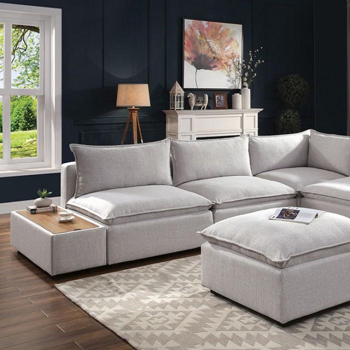 

    
Contemporary Light Gray Linen-like Fabric Sectional Sofa Furniture of America CM6547 Arlene
