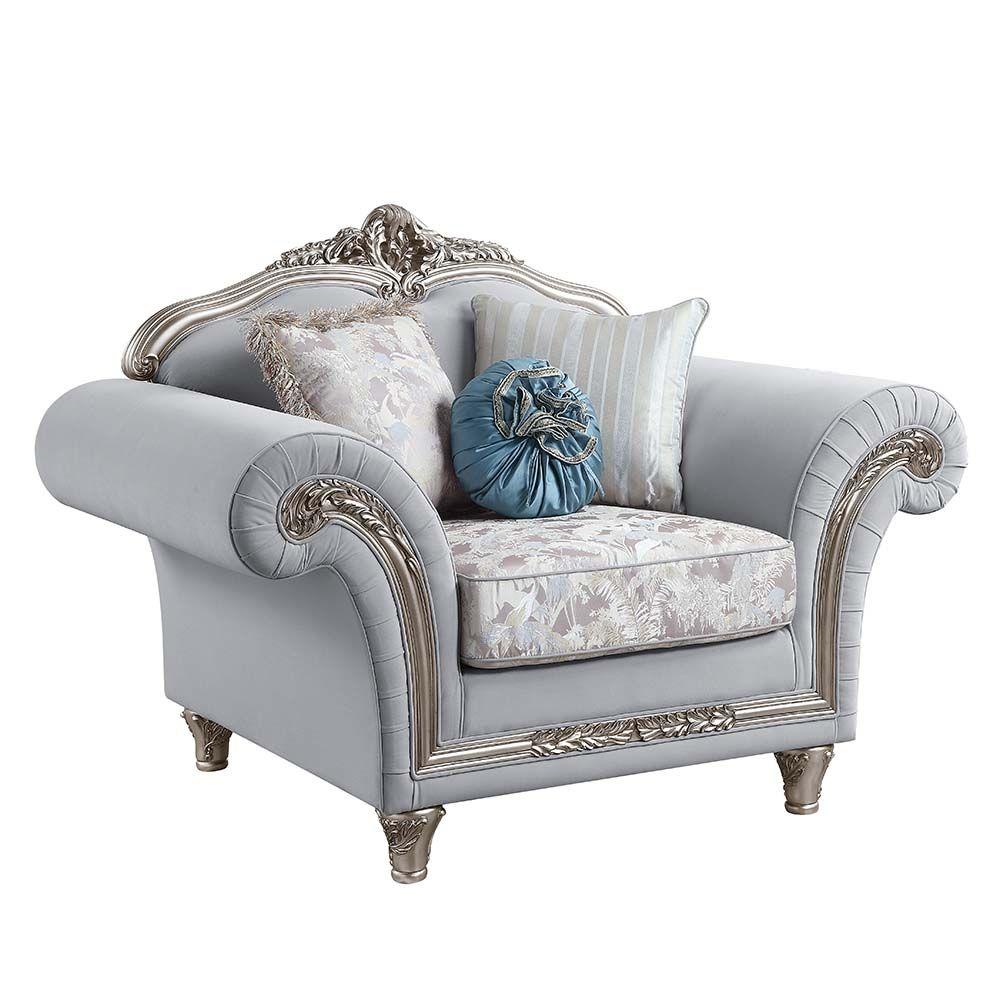 

    
LV01112-3pcs Light Gray Linen & Platinum Sofa + Loveseat + Chair by Acme Pelumi LV01112-3pcs

