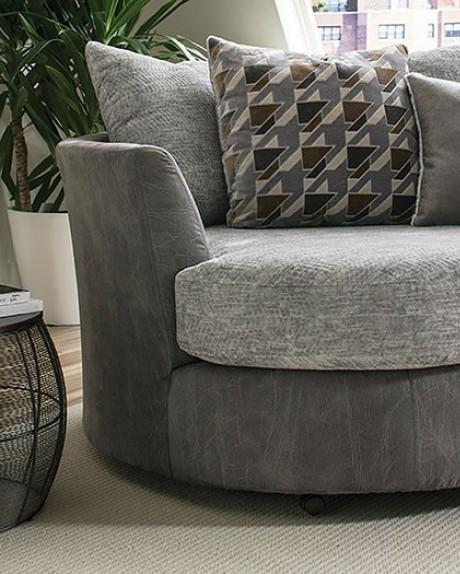 

    
Light Gray Microfiber Swivel Chair Furniture of America Alannah
