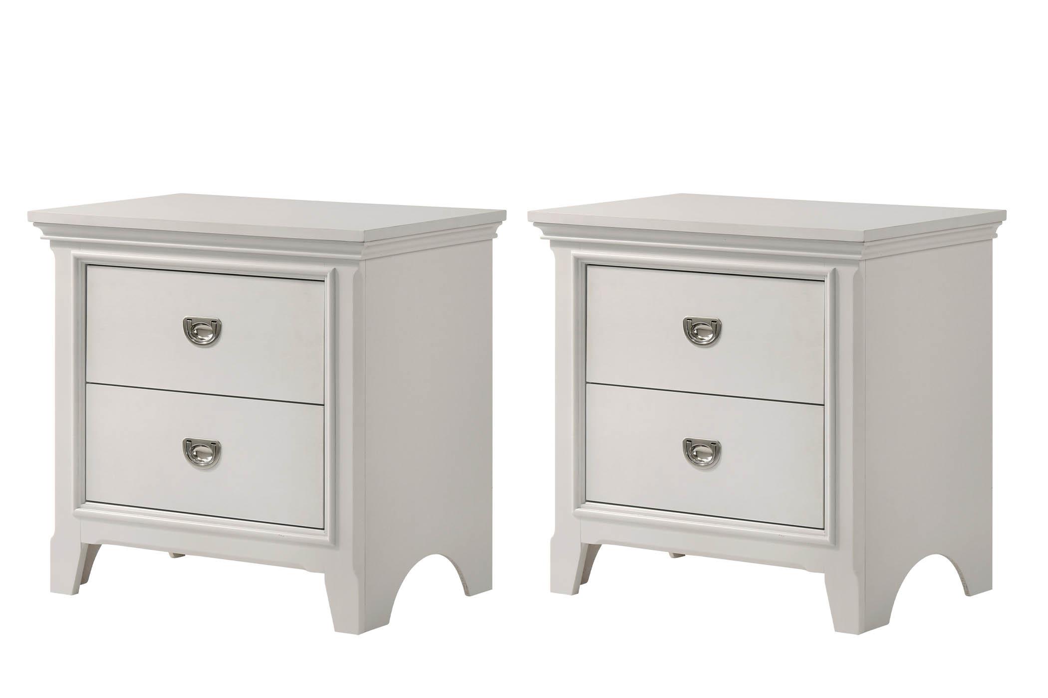Modern, Transitional Nightstand Set MEADOW 200-120-Set 200-120-Set in Light Gray, White 