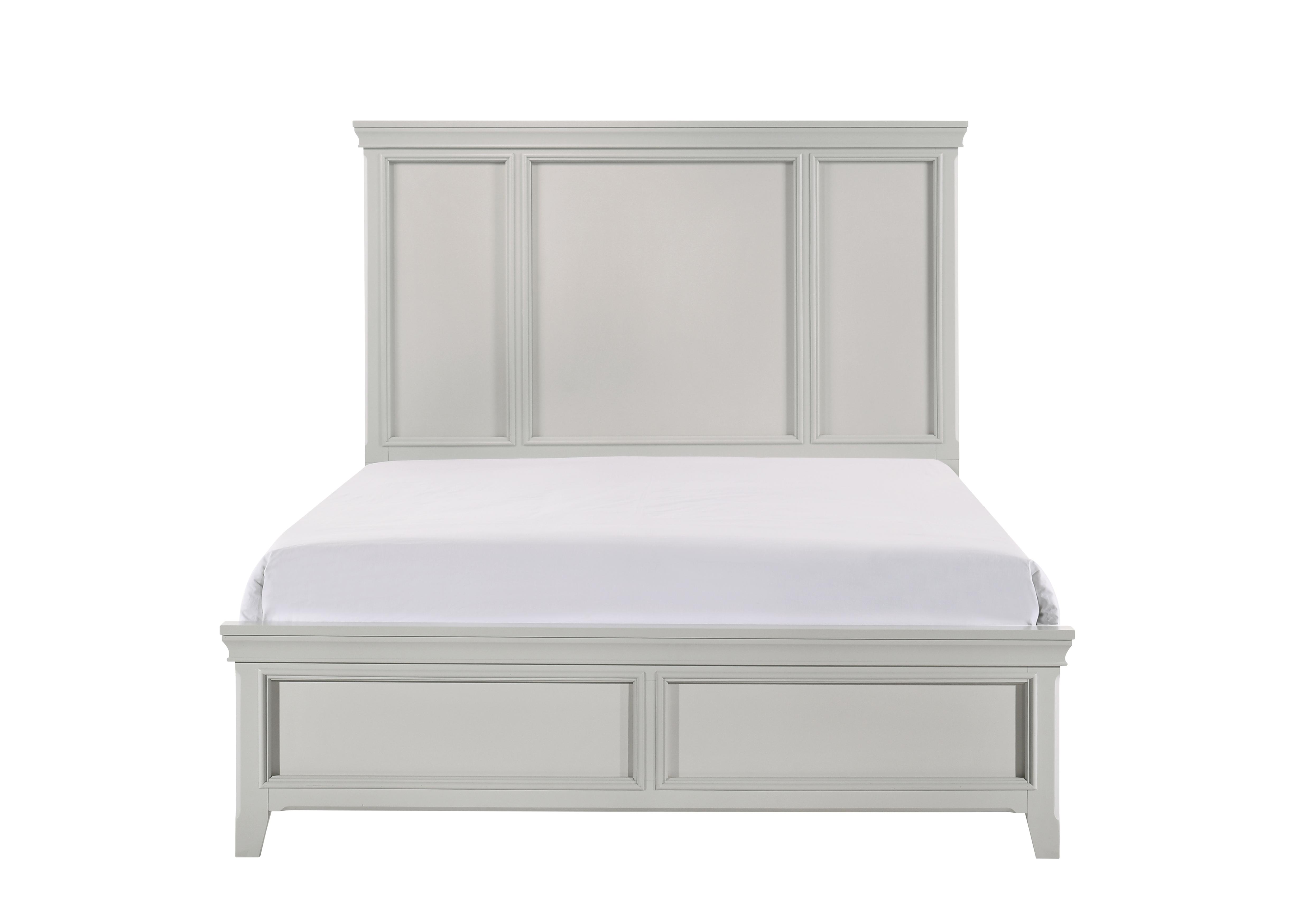 Modern, Transitional Panel Bed MEADOW 200-105 200-105 in Light Gray, White 