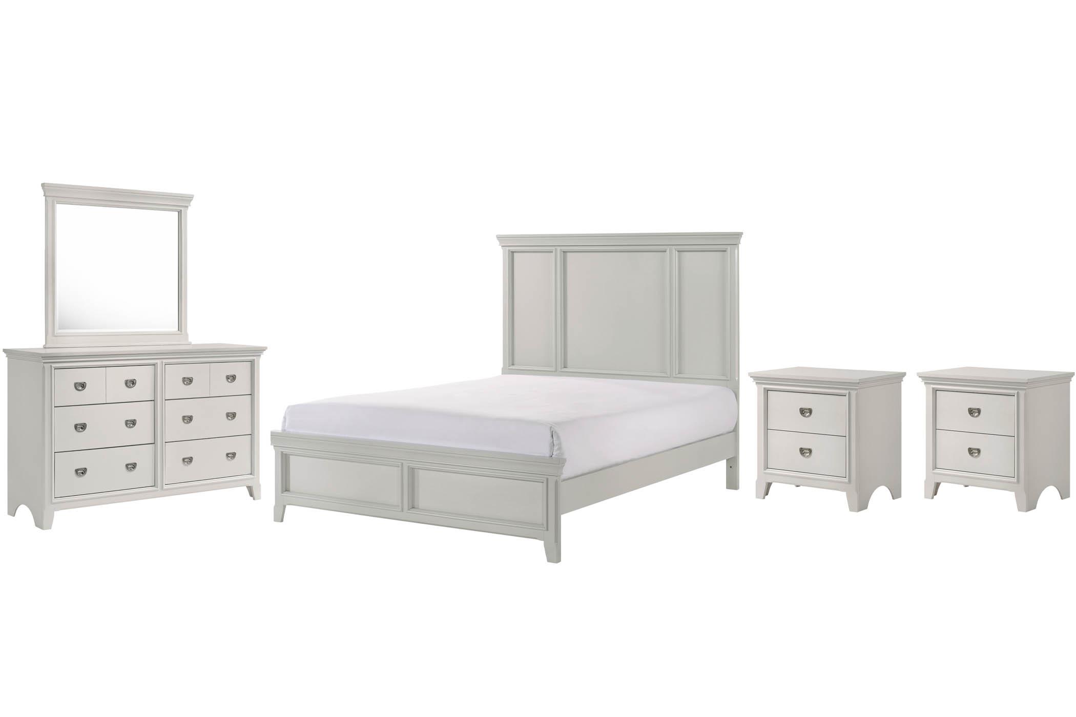 

    
Light Gray Panel Queen Bed Set 5Pcs MEADOW 200-105 Bernards Modern
