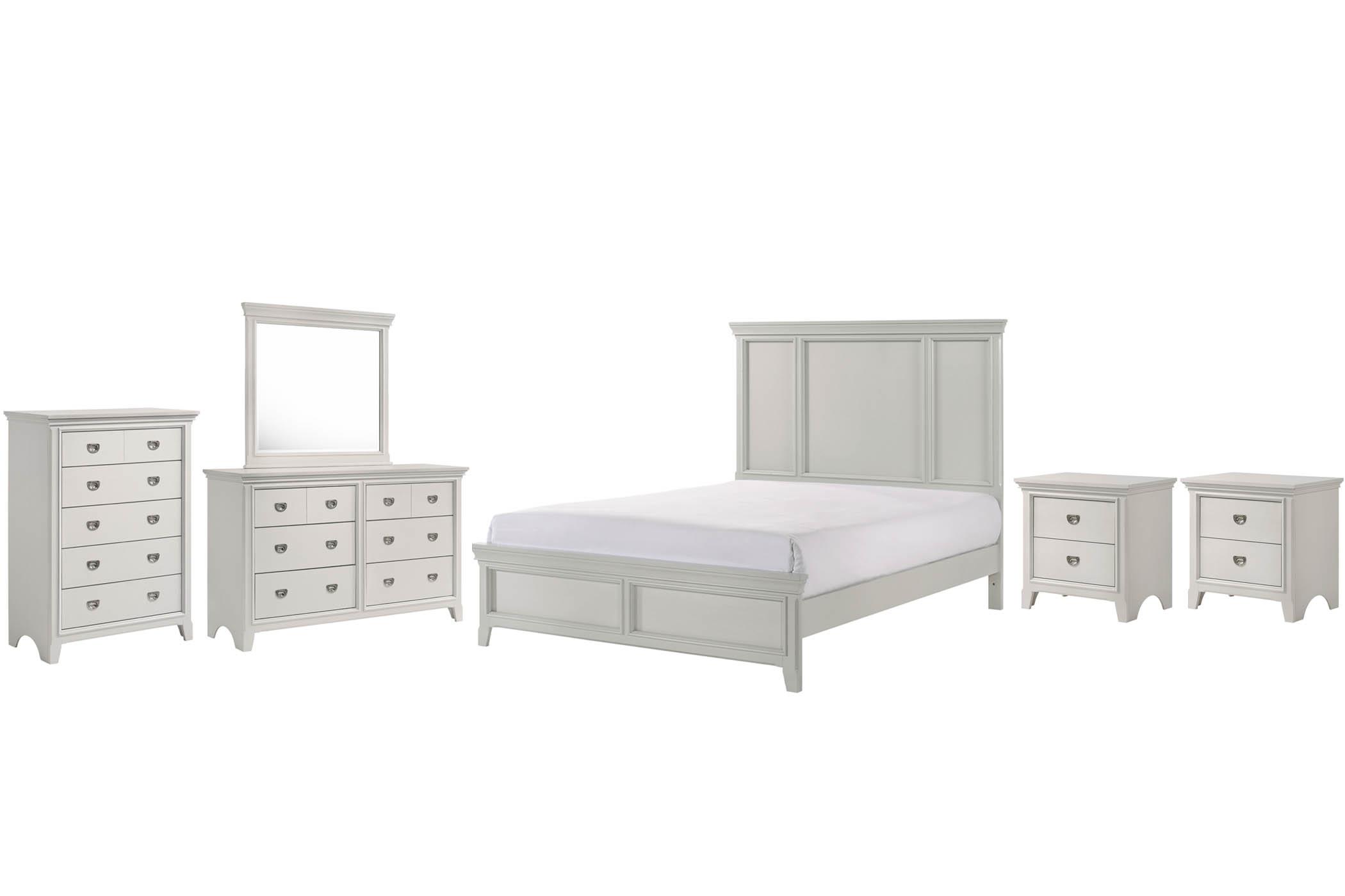 

    
Light Gray Panel Queen Bed Set 6Pcs MEADOW 200-105 Bernards Modern
