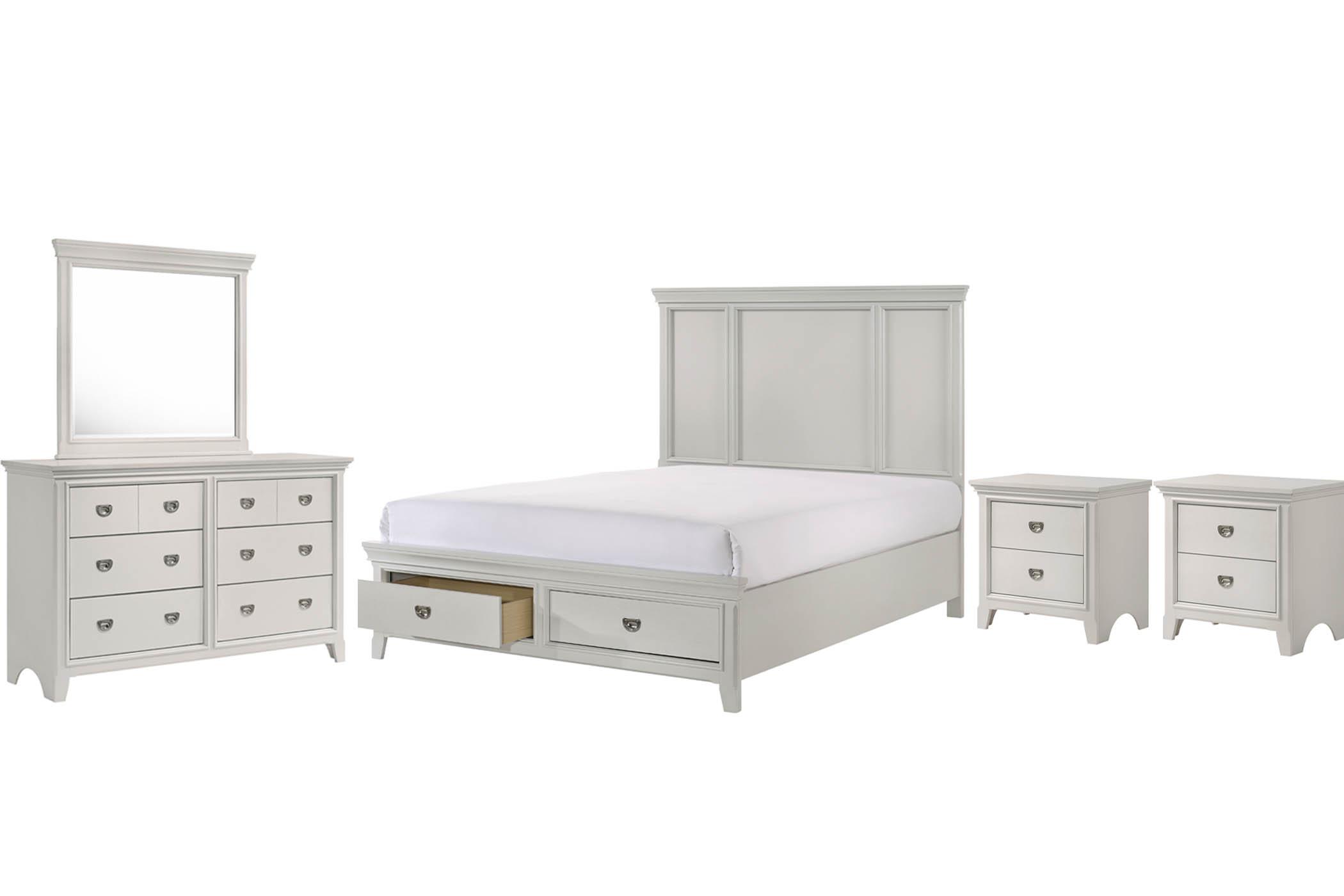 

    
Light Gray Panel Storage Queen Bed Set 5Pcs MEADOW 200-106 Bernards Modern
