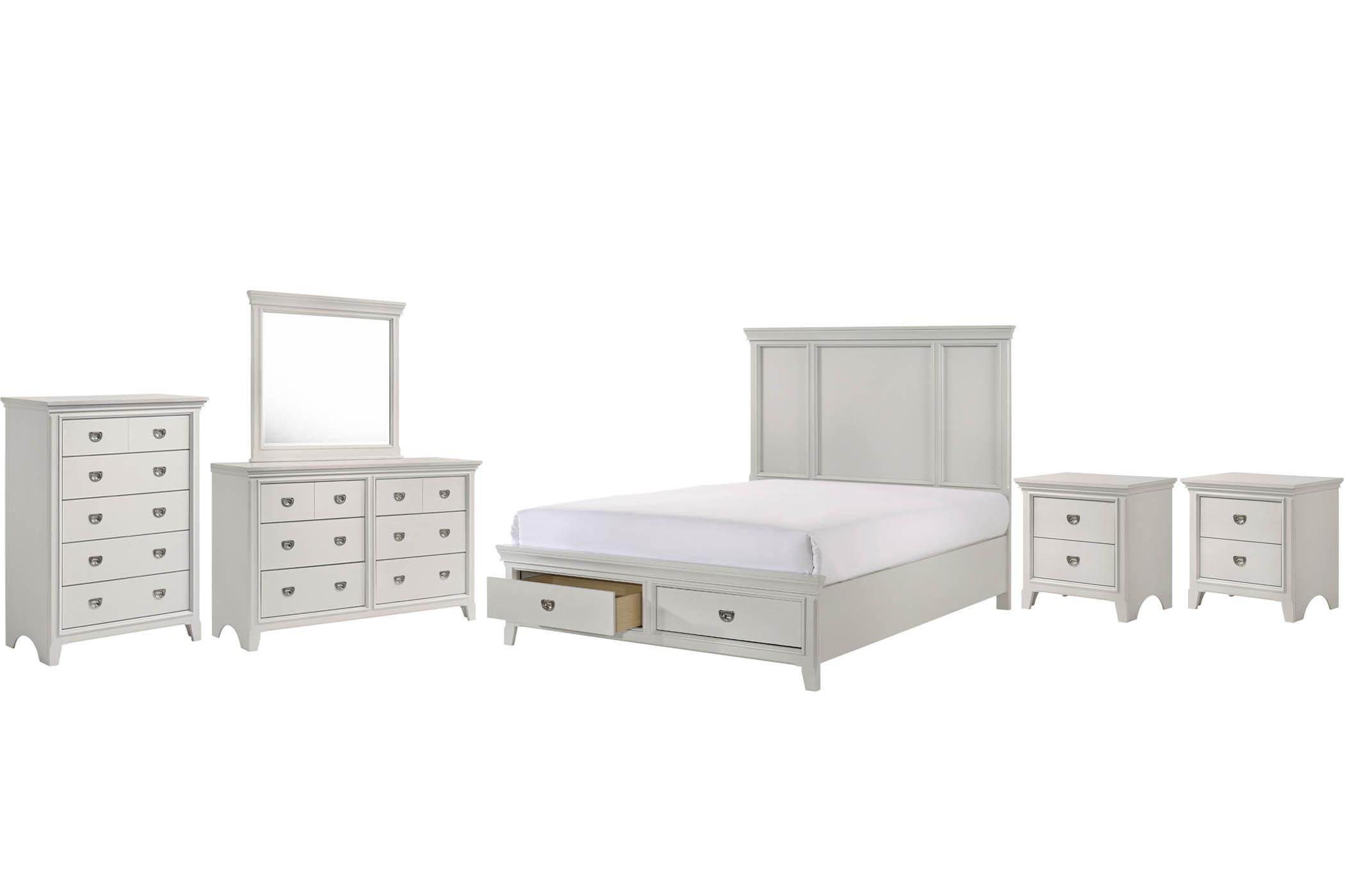 

    
Light Gray Panel Storage Queen Bed Set 6Pcs MEADOW 200-106 Bernards Modern
