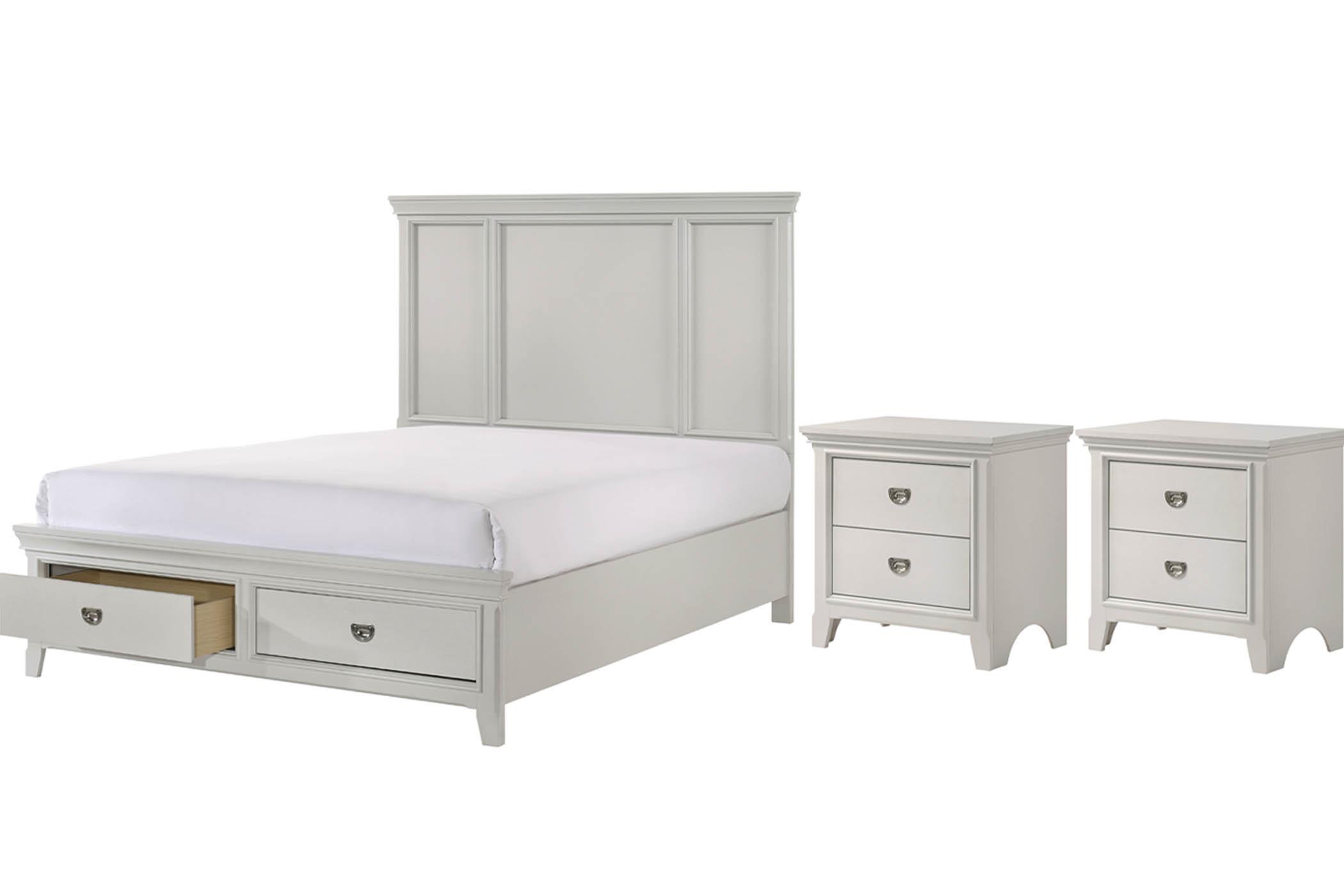 

    
Light Gray Storage King Bed Set 3Pcs MEADOW 200-111 Bernards Modern
