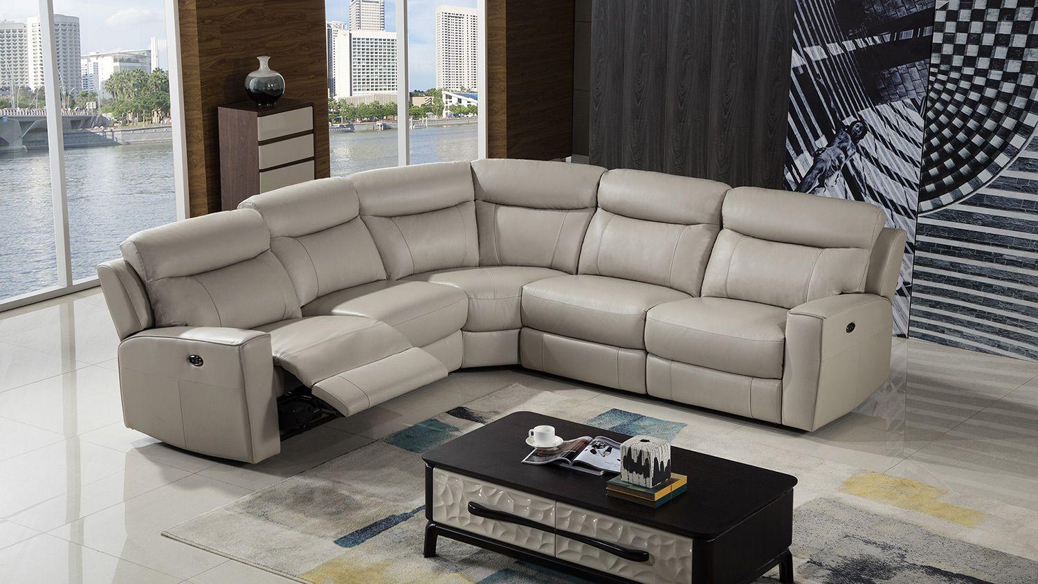 

    
Gray Top-grain Leather Electric Recliner Sectional American Eagle EK-LH878M-LG
