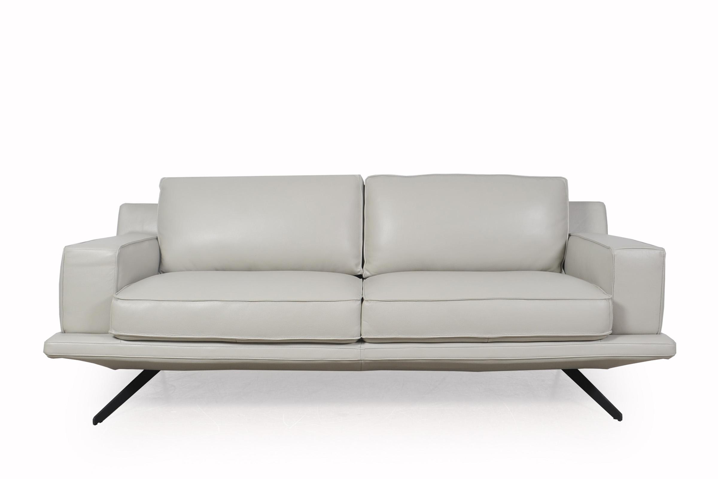

    
Light Gray Top Grain Leather Sofa Modern  Mercier 585 Moroni Contemporary
