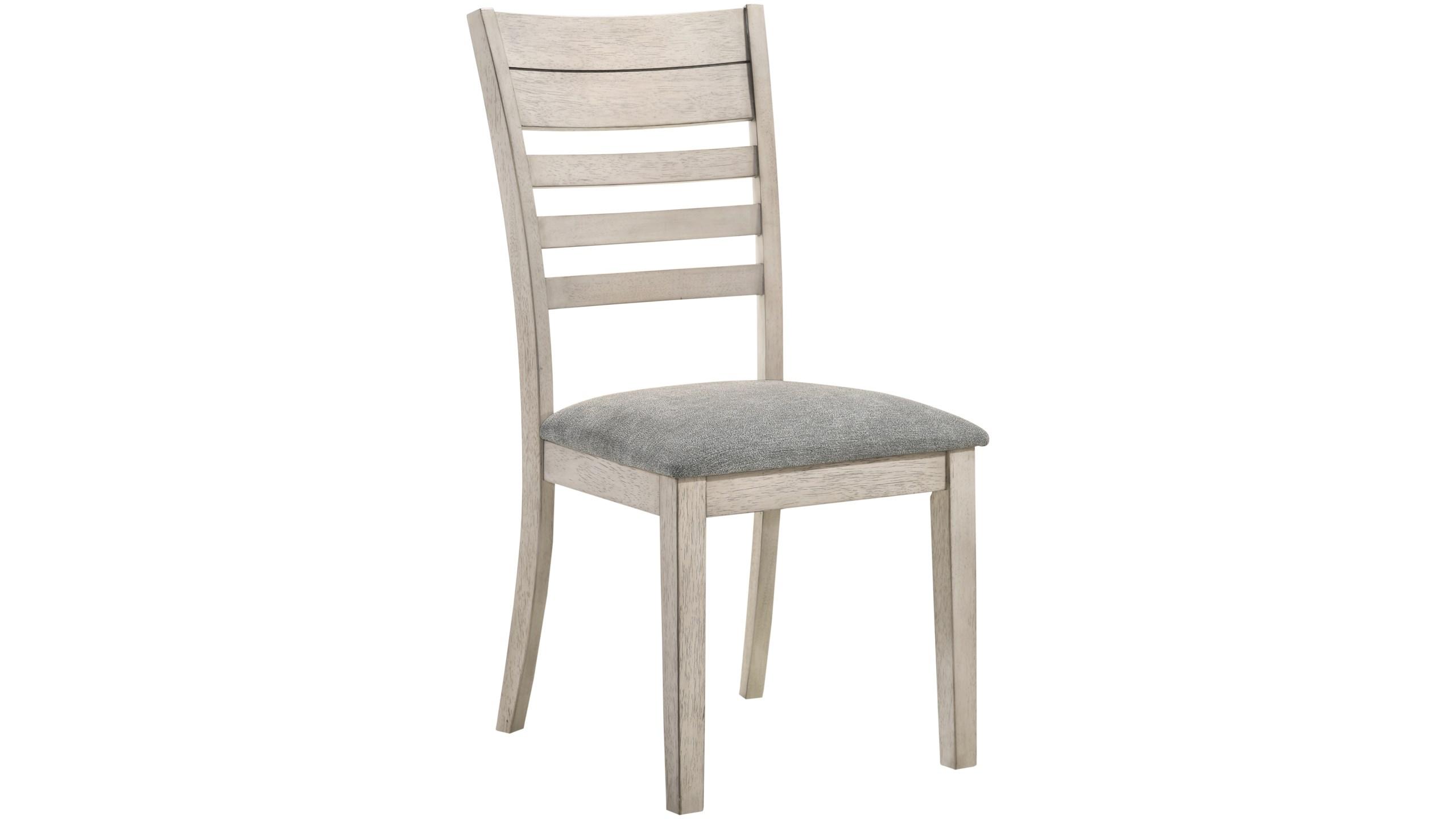 Modern, Vintage Dining Chair Set White Sands 2132S-2pcs in Vintage White, Light Gray Fabric