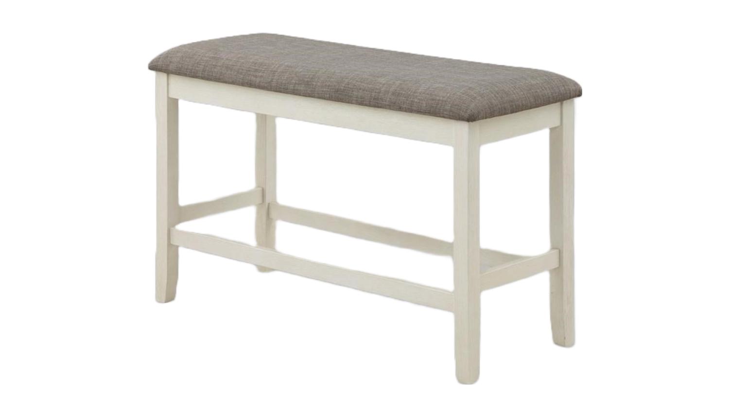 

    
Light Gray & White Counter Height Bench by Crown Mark Dakota 2713CG-BENCH
