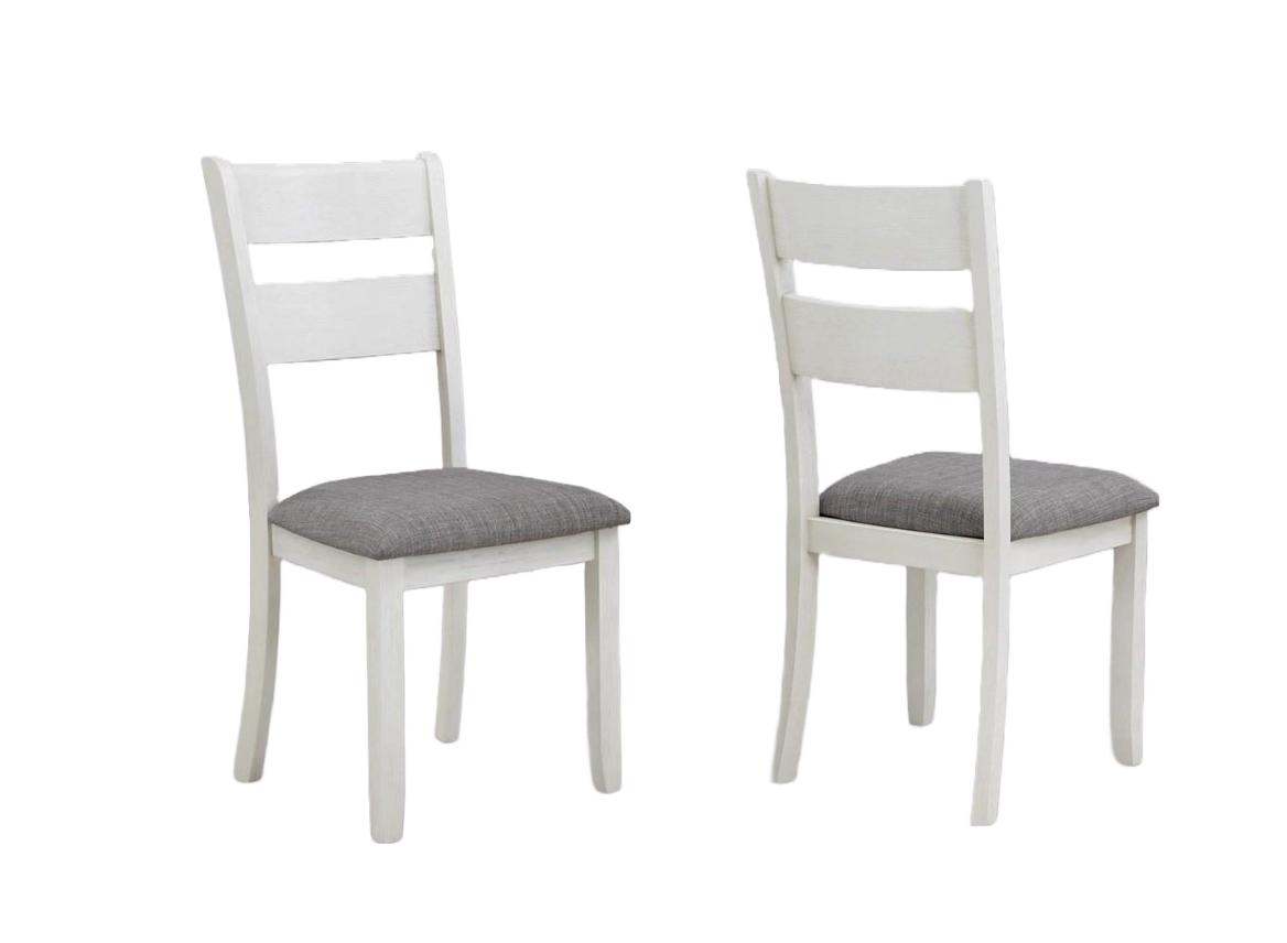 Modern Dining Chair Set Dakota 2213CG-S-2pcs in White, Brown 