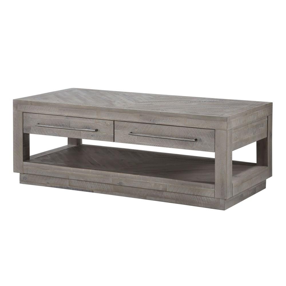 

    
Light Gray Wood Coffee Table + 2 End Tables by Modus Alexandra 5RS321-3pcs
