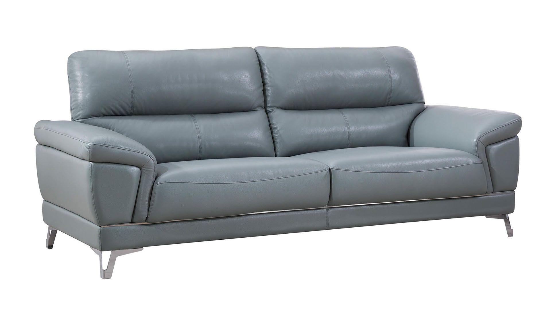 Contemporary, Modern Sofa EK151-LGB-SF EK151-LGB-SF in Cobalt blue Italian Leather