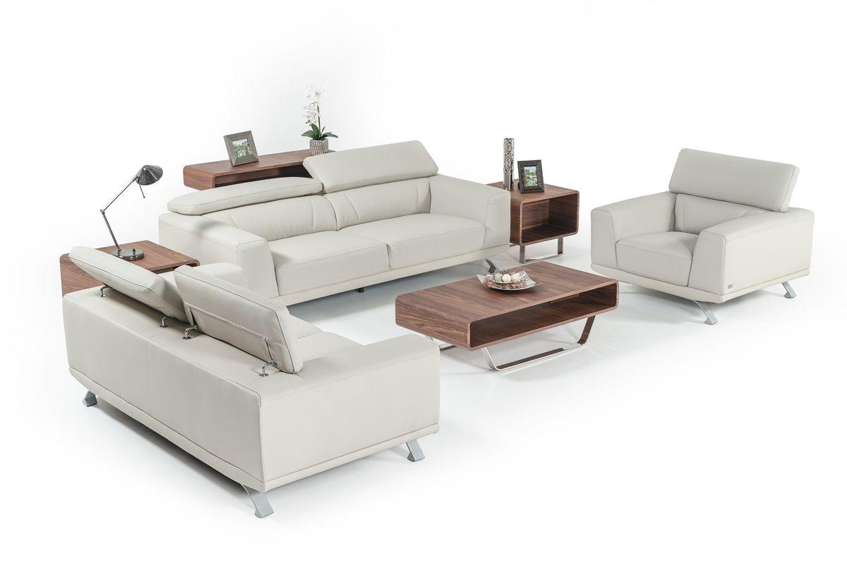 

    
Light Grey Eco-Leather Sofa Set 3Pcs Divani Casa Brustle VIG Contemporary
