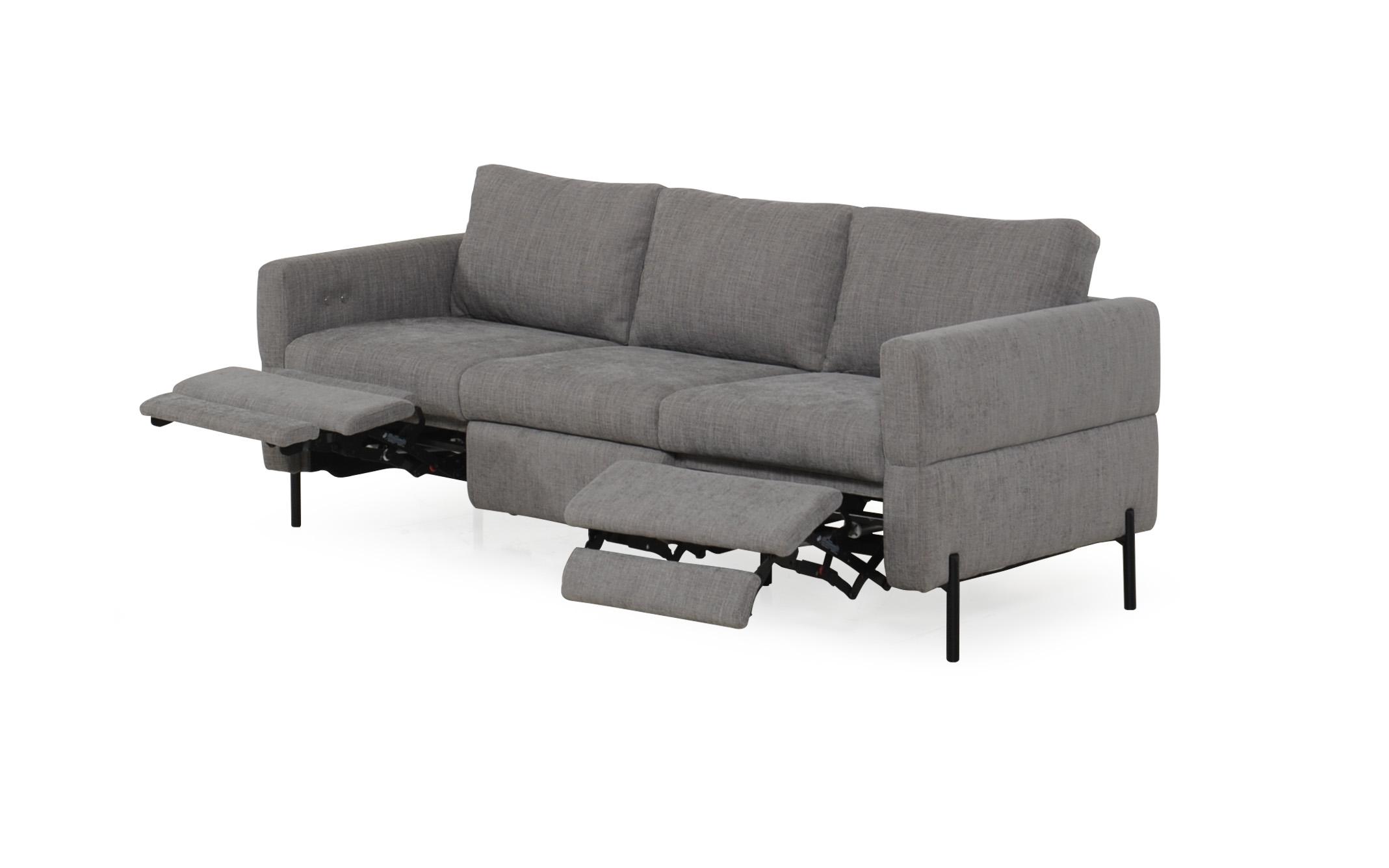 Contemporary Sofa recliner Morris 59037MF31291A in Light Grey Fabric